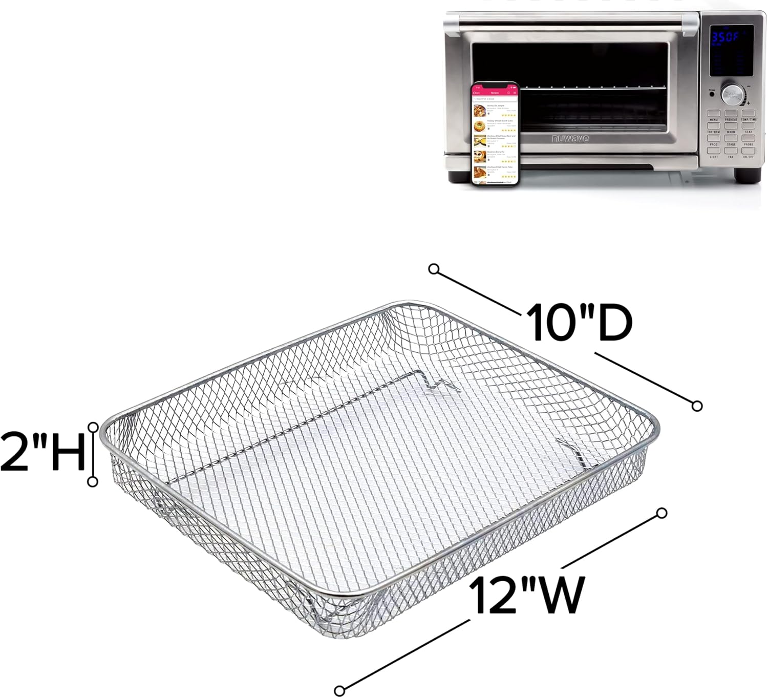 Nuwave Air Fry Basket for the NuWave Bravo XL, Air Fryer Toaster Oven Basket Accessories for French Fry and Frozen Food - Image 3