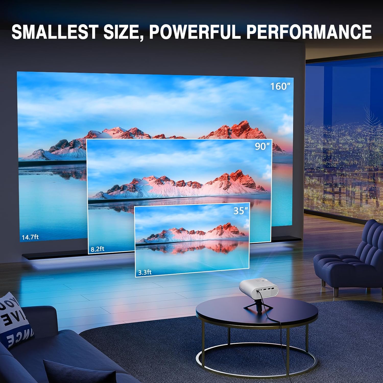 Mini Projector, VISSPL Full HD 1080P Video Projector, Portable Outdoor Projector with Tripod, Kids Gift, Home Theater Movie Phone Projector Compatible with Android/iOS/Windows/TV Stick/HDMI/USB - Image 6