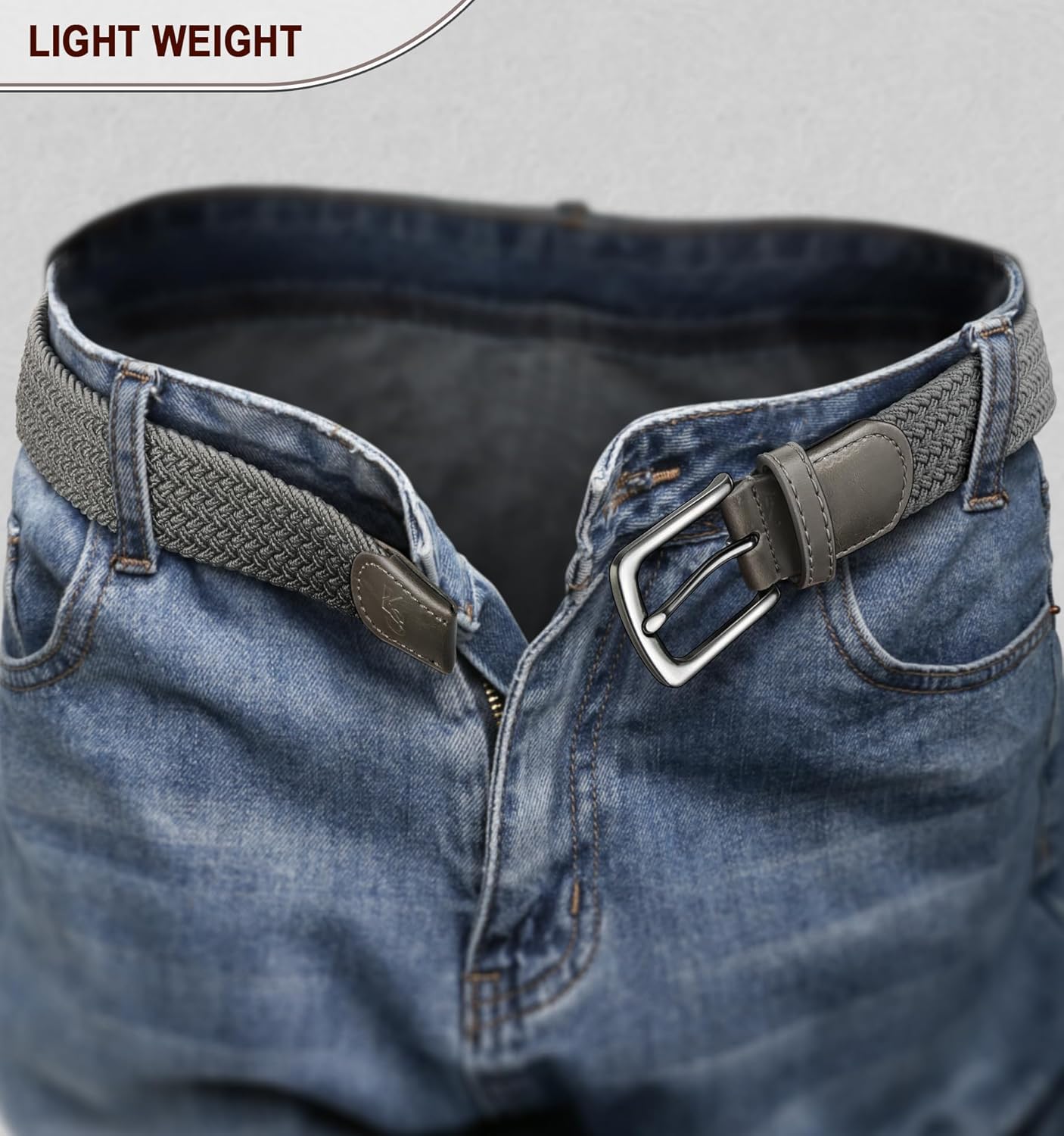 KEMISANT Men Belt-Stretch Woven Braided Belt For Gift Men Golf Casual Jeans Dresses with Nylon Canvas 1 3/8" - Image 7