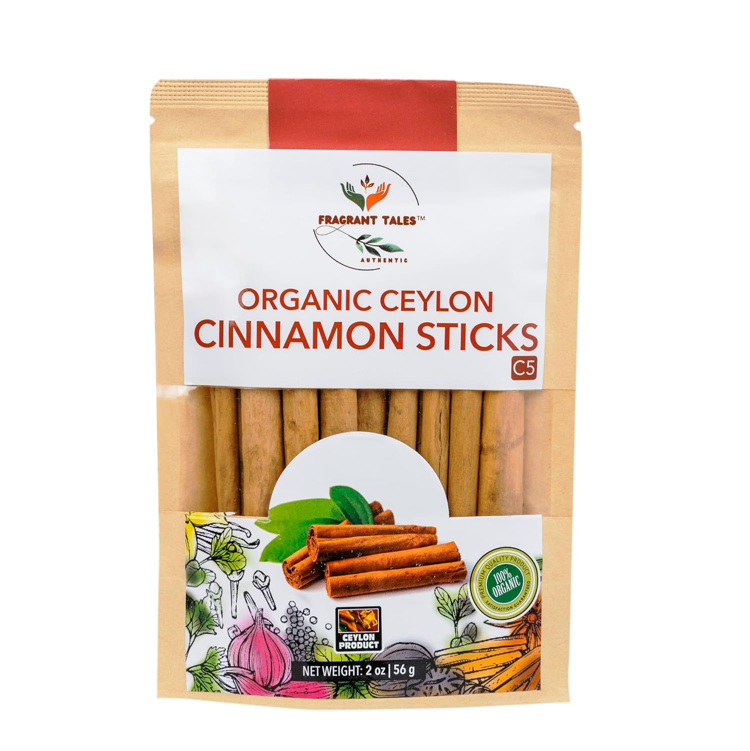 Premium Organic Ceylon Cinnamon Sticks - 2 oz (56g), True Ceylon, USDA Certified, Non-GMO, Gluten-Free, Pure Sri Lankan Cinnamon for Cooking & Baking - Image 2