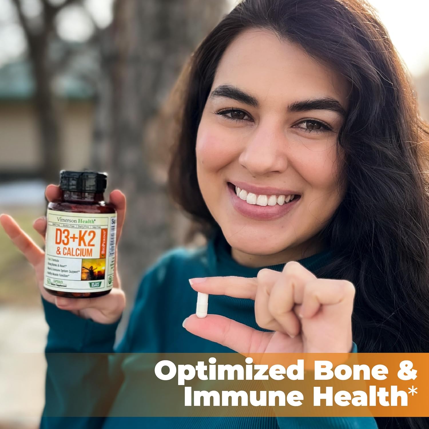 Vitamin D3 K2 & Calcium Supplement with BioPerine for Immune & Bone Health. Vitamin K2 as MK7 + Calcium + VIT D3 5000 IU. 4 in 1 Support for Strong Bones, Teeth and Heart Health. Non-GMO. 60 Capsules - Image 8