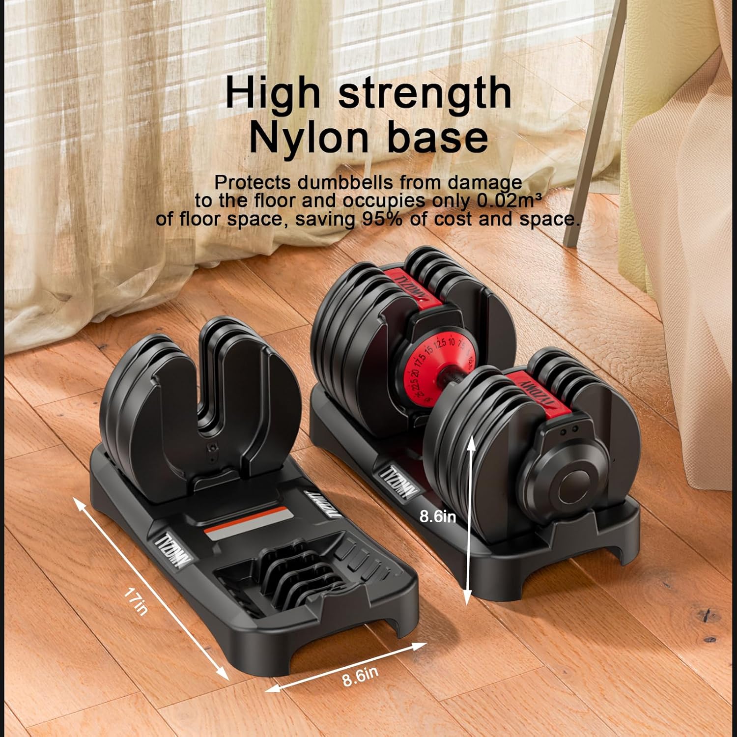 Adjustable Dumbbells Set of 2,Free Weights Dumbbells Set,Adjustable Dumbbell Set,52.5 lbs pair 105 lbs,15 in 1,for Men/Women Gym Equipment for Home Strength Training Equipment - Image 9