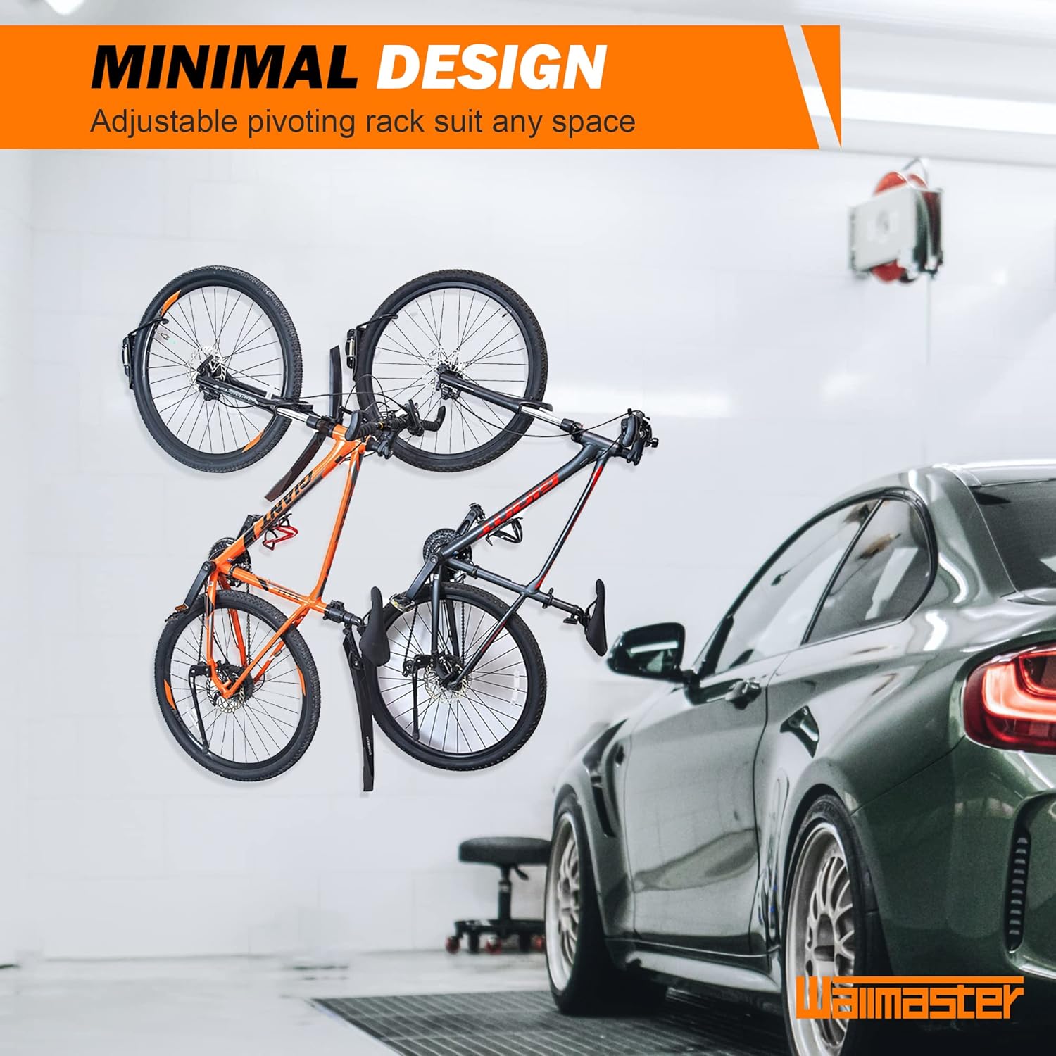 Wallmaster Swivel Bike Rack Hanger,Garage Wall Mount Bike Storage Hook for Indoor, 2 Pack - Image 7