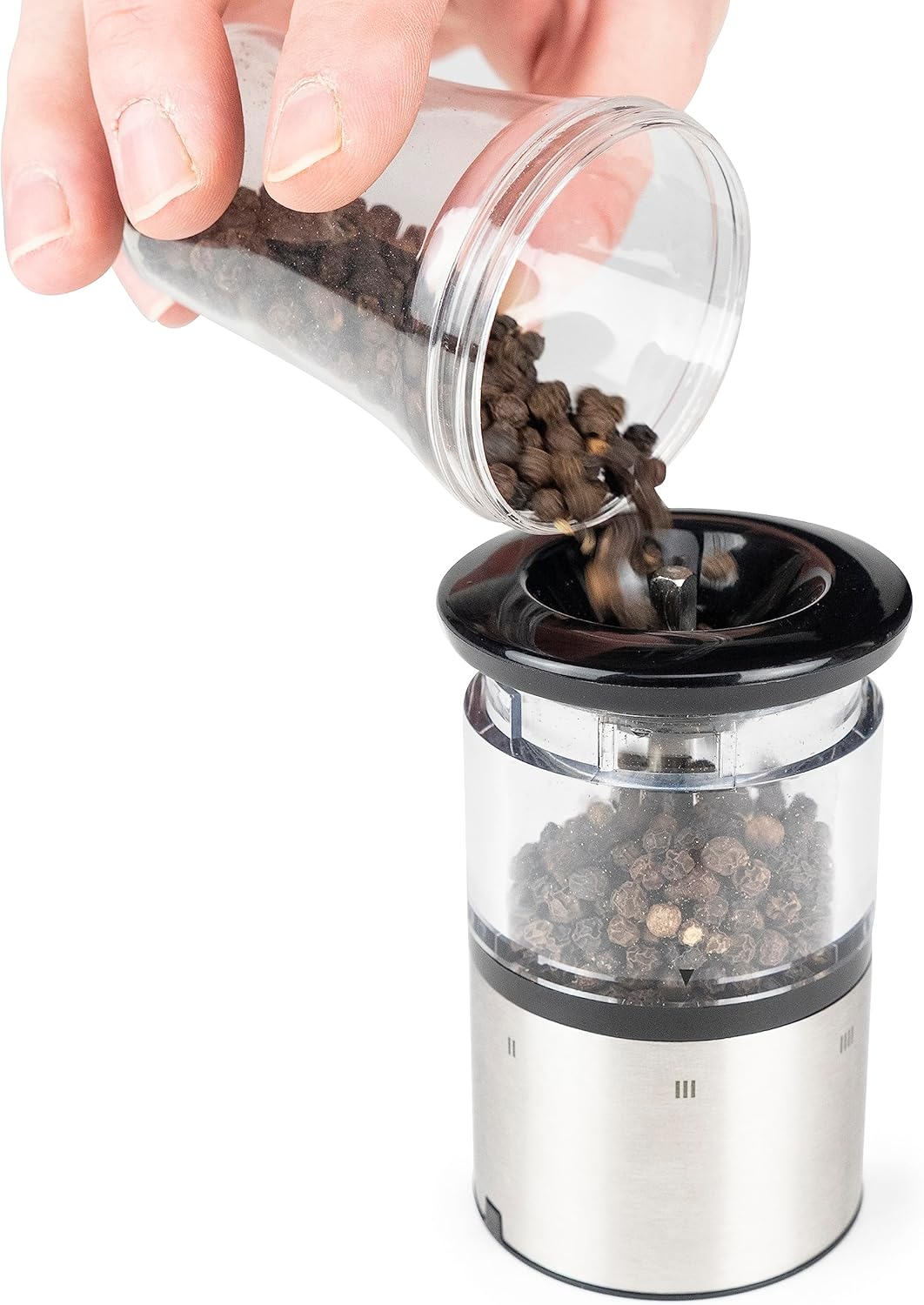 Peugeot - Elis Sense u'Select Electric Salt and Pepper Mill Set - Adjustable Grinders, Battery Powered - Blue LED Light, Stainless Steel, 8-inches - Image 6