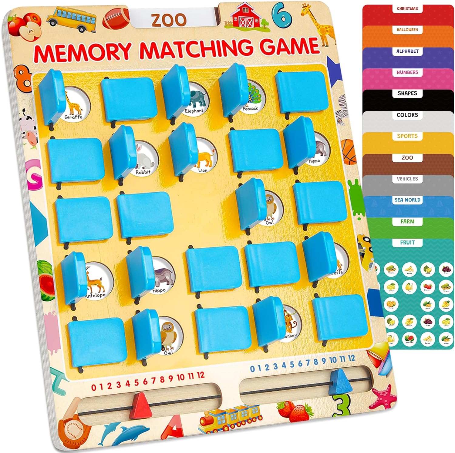 Matching Memory Game for Kids Age 3 4 5 6 7 8 Year Old, Travel Toy for Boys Girls, Wooden Board Game, Road Trip Essentials for Toddler, Airplane/ Car/ Camping Activity, Ideal Christmas, Birthday Gifts - Image 2