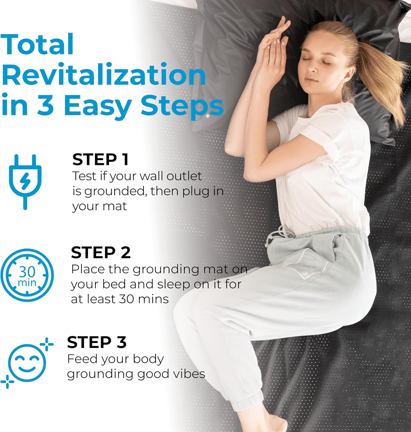 Earth Grounding Mat for Sleeping (54x74in), Full Body Grounding Mattress Cover for Stress and Inflammation, Fits Queen Size Bed, Includes 15 Feet Cord and Outlet Tester - Image 7