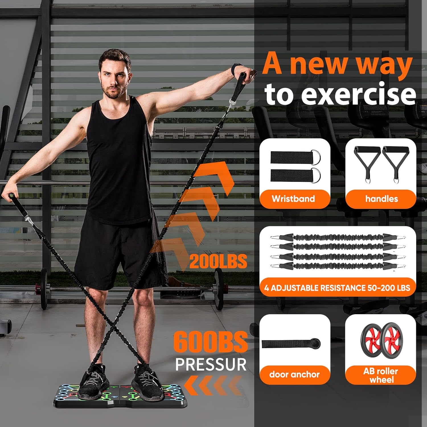 AERLANGUpgraded Push-up Board Home Fitness Accessories, Multifunctional 30-in-2 Push-up Bar Fitness Equipment, Portable Strength Training Equipment with Push-up Handles and Pilates Bar - Image 6