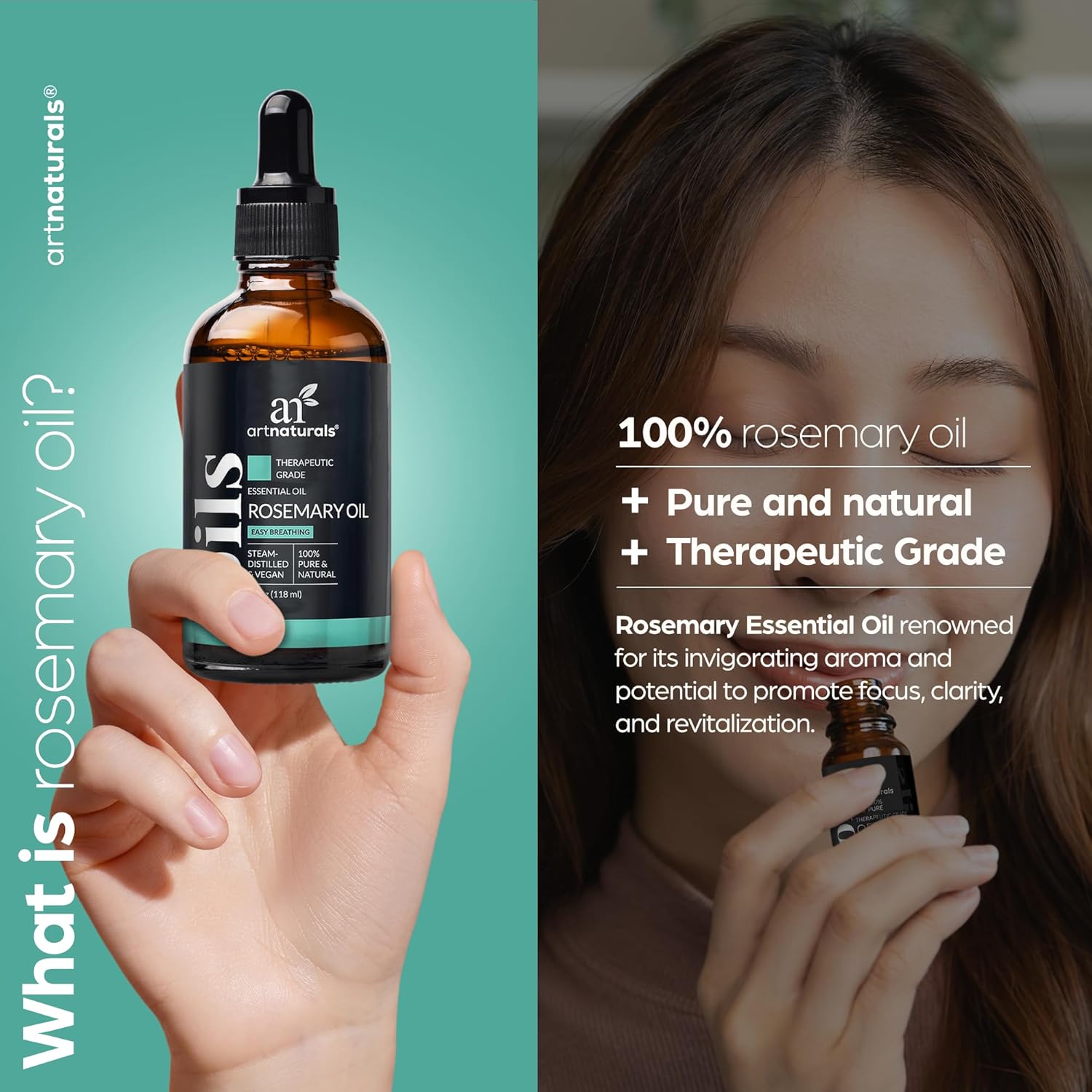 Artnaturals Rosemary Essential Oil (4.0 Fl Oz / 118ml) - 100% Pure Rose Mary Oils - Therapeutic Grade Best for Hair Growth, Natural Healing Solution, Aromatherapy & Diffuser - Image 6