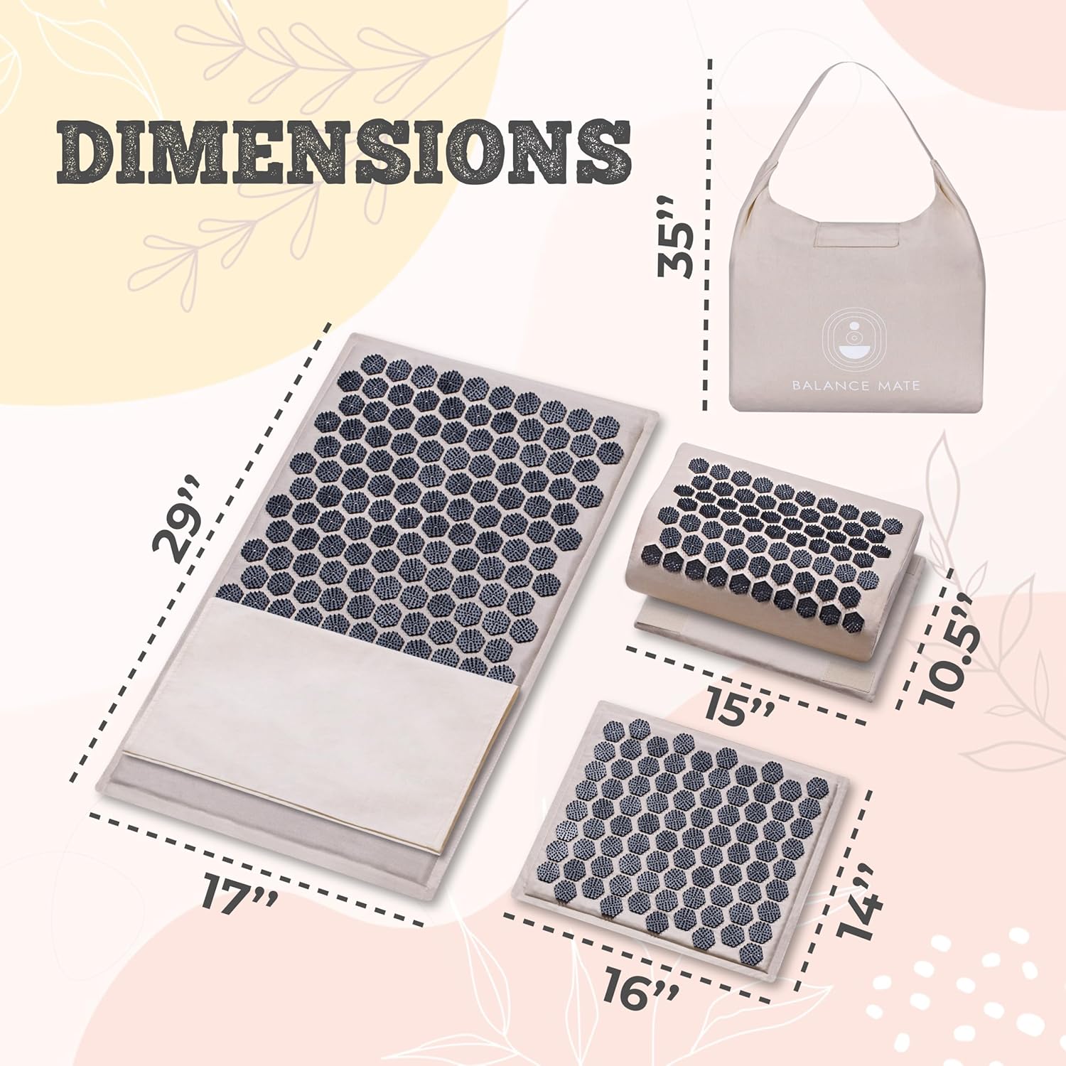 Acupressure Mat and Pillow Set for Back and Neck Pain Relief – Premium Mat for Chronic Back and Neck Pain - Stress Relief Mat Supports Muscle Relaxation, Sleep, and Full-Body Wellness (Soft Cream) - Image 8