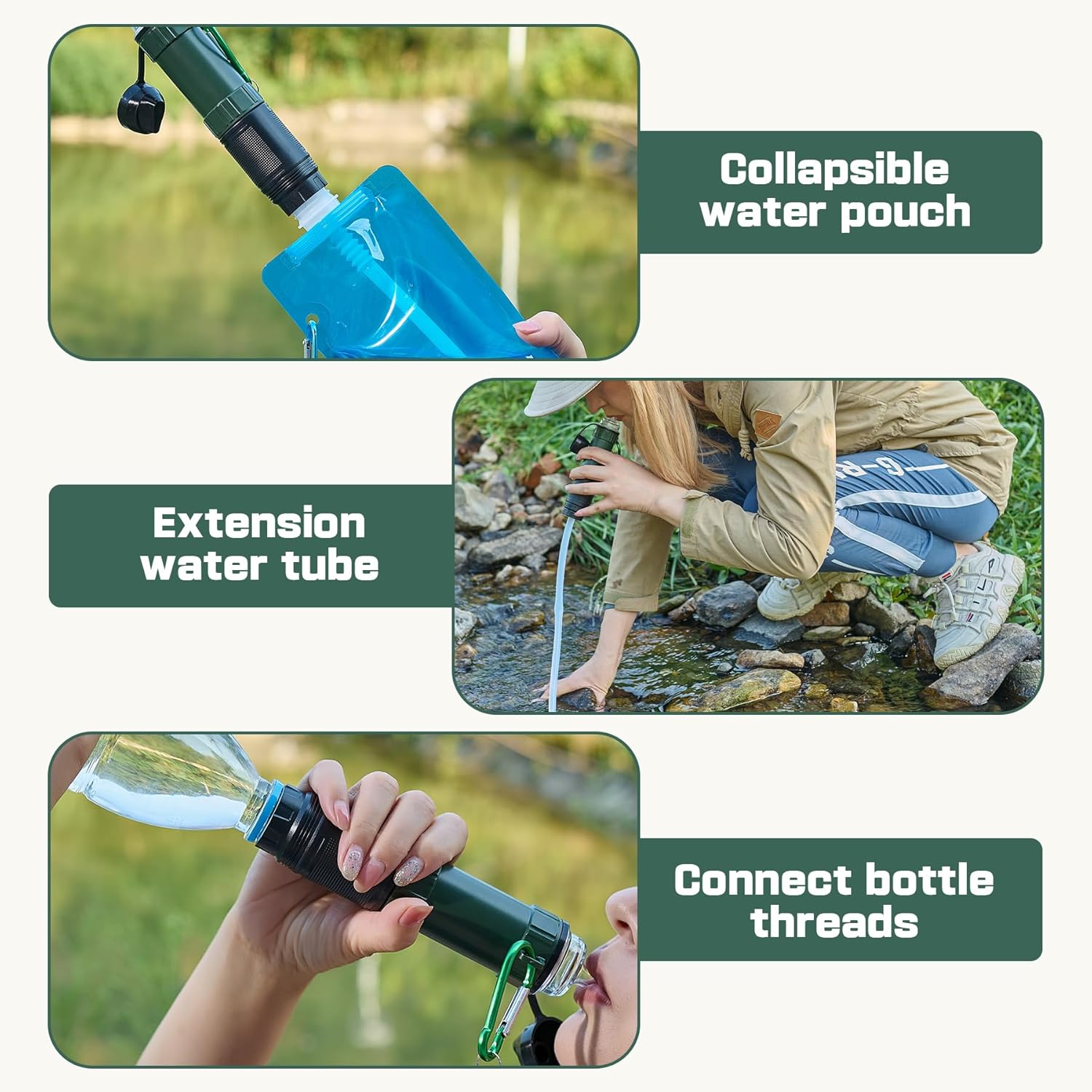 Water Filter Straw Outdoor Portable Personal Water Filter Straw Water Purifier Survival Gear and Equipment for Hiking Camping Travel and Emergency - Image 5