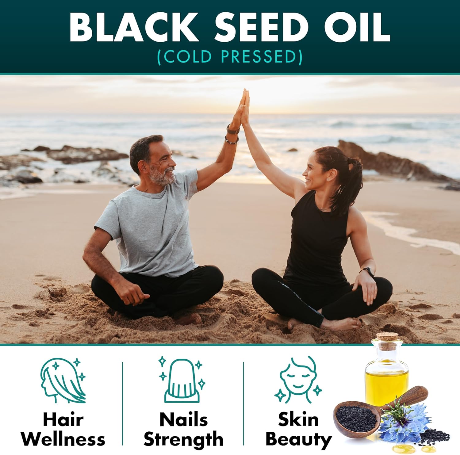 Irish Sea Moss Black Seed Oil Ashwagandha Ginger, 20,000mg Capsules, Seamoss Black Seed Oil Ashwagandha Burdock Root, All in One Supplement, 120 Capsules - Image 5
