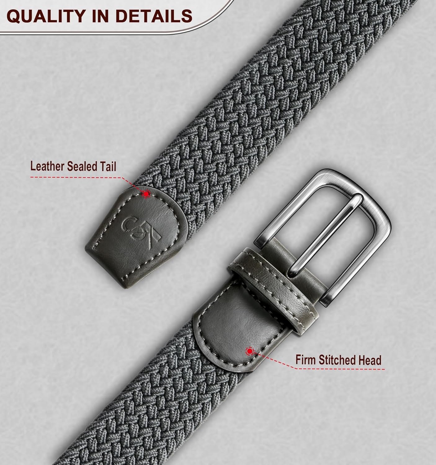 KEMISANT Men Belt-Stretch Woven Braided Belt For Gift Men Golf Casual Jeans Dresses with Nylon Canvas 1 3/8" - Image 6