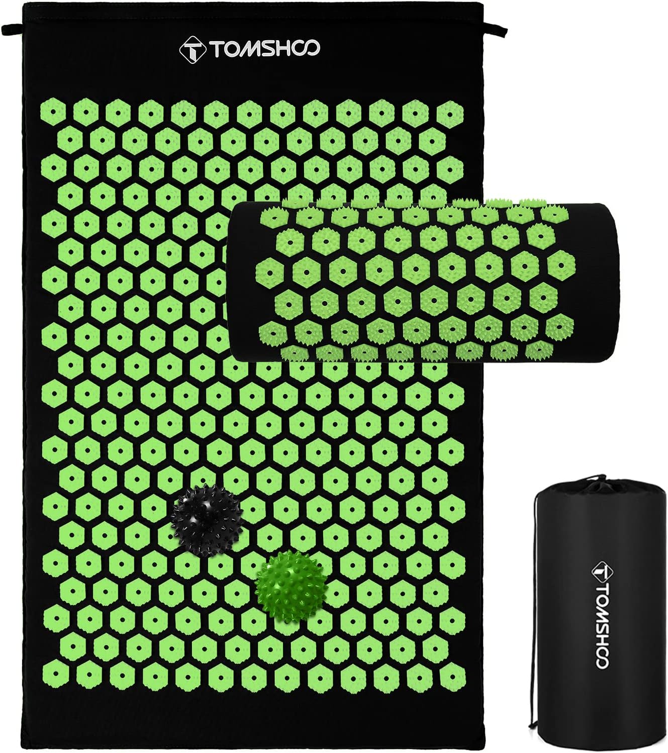 TOMSHOO Acupressure Set, Acupressure Mat and Pillow with 2pcs Massage Balls- Pain Relief Therapy Muscle Back Neck with Travel Bag for Men and Women - Image 8