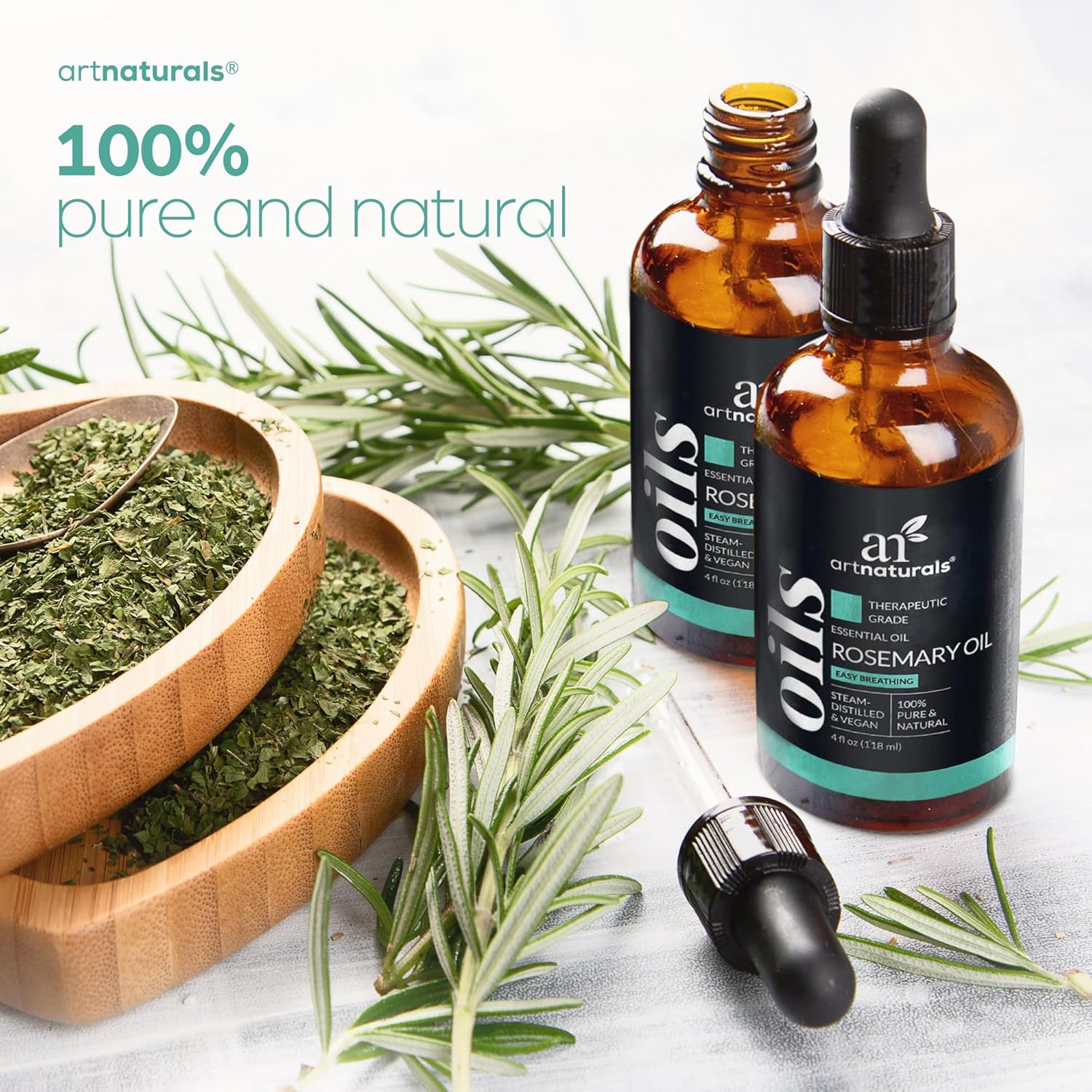 Artnaturals Rosemary Essential Oil (4.0 Fl Oz / 118ml) - 100% Pure Rose Mary Oils - Therapeutic Grade Best for Hair Growth, Natural Healing Solution, Aromatherapy & Diffuser - Image 9