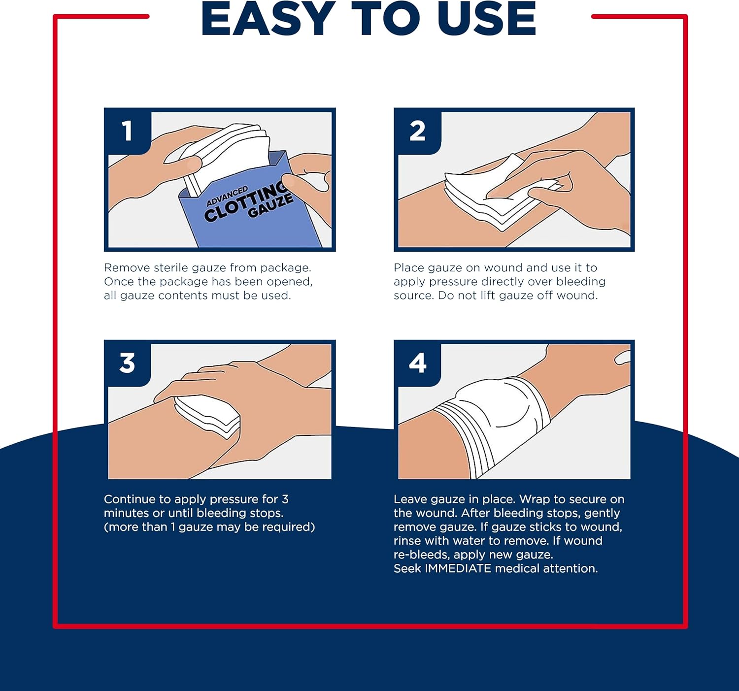 Adventure Medical Kits QuikClot Gauze - Gauze for Emergency Survival Kit, Doomsday Prepping Supplies & More - Stops Bleeding Fast with Kaolin - Flexible Hemostatic Medical Gauze - 3" x 24" - Image 8
