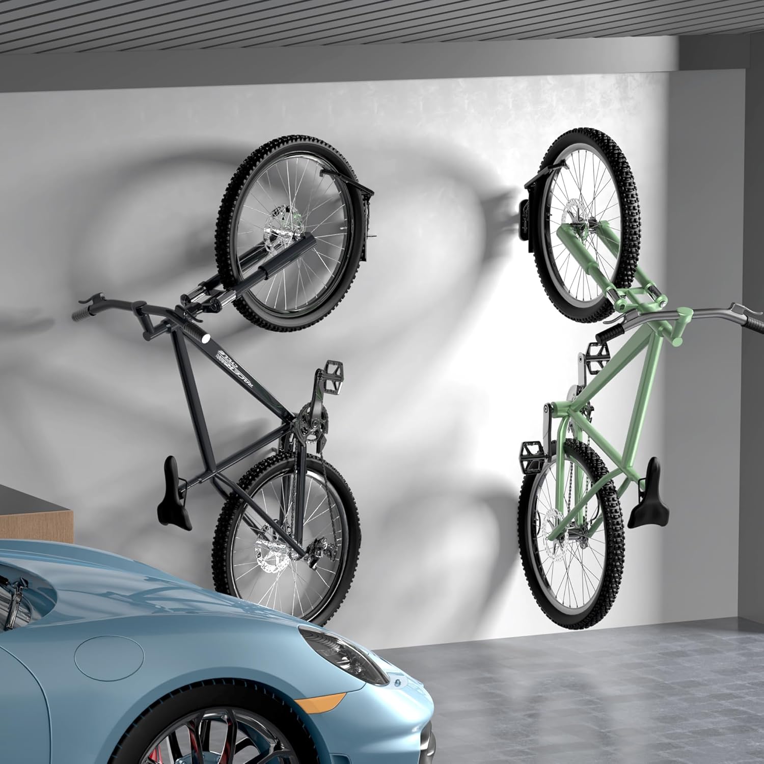 Swivel Bike Wall Mount, Vertical Bicycle Rack for Garage, Wall Mounted Bike Hanger Hook, Hanging Bike Storage Garage Organization, Black - Image 8