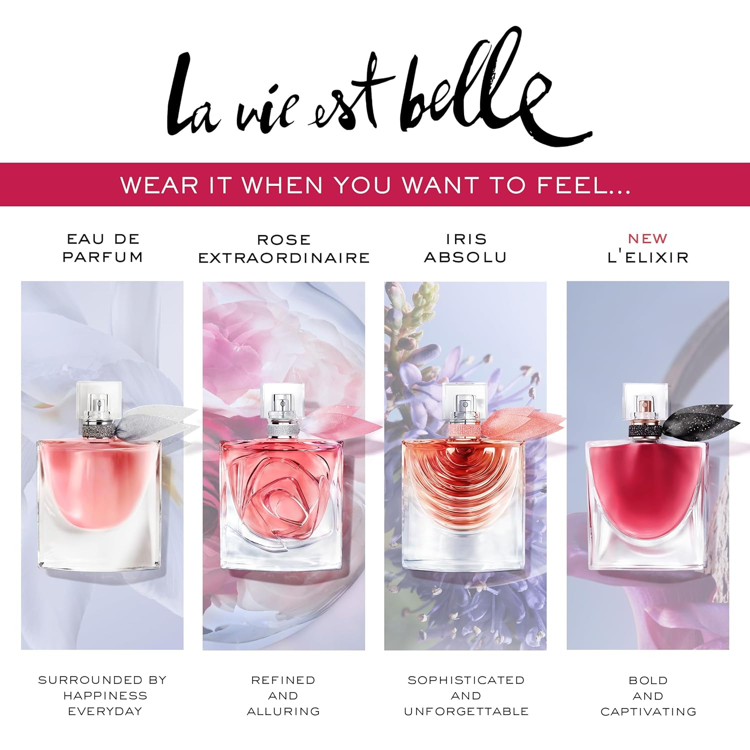 Lancôme La Vie Est Belle L'Elixir Eau de Parfum - Long Lasting Fragrance with Raspberry, Violet & Cocoa Butter - Floral Women's Perfume - Image 8