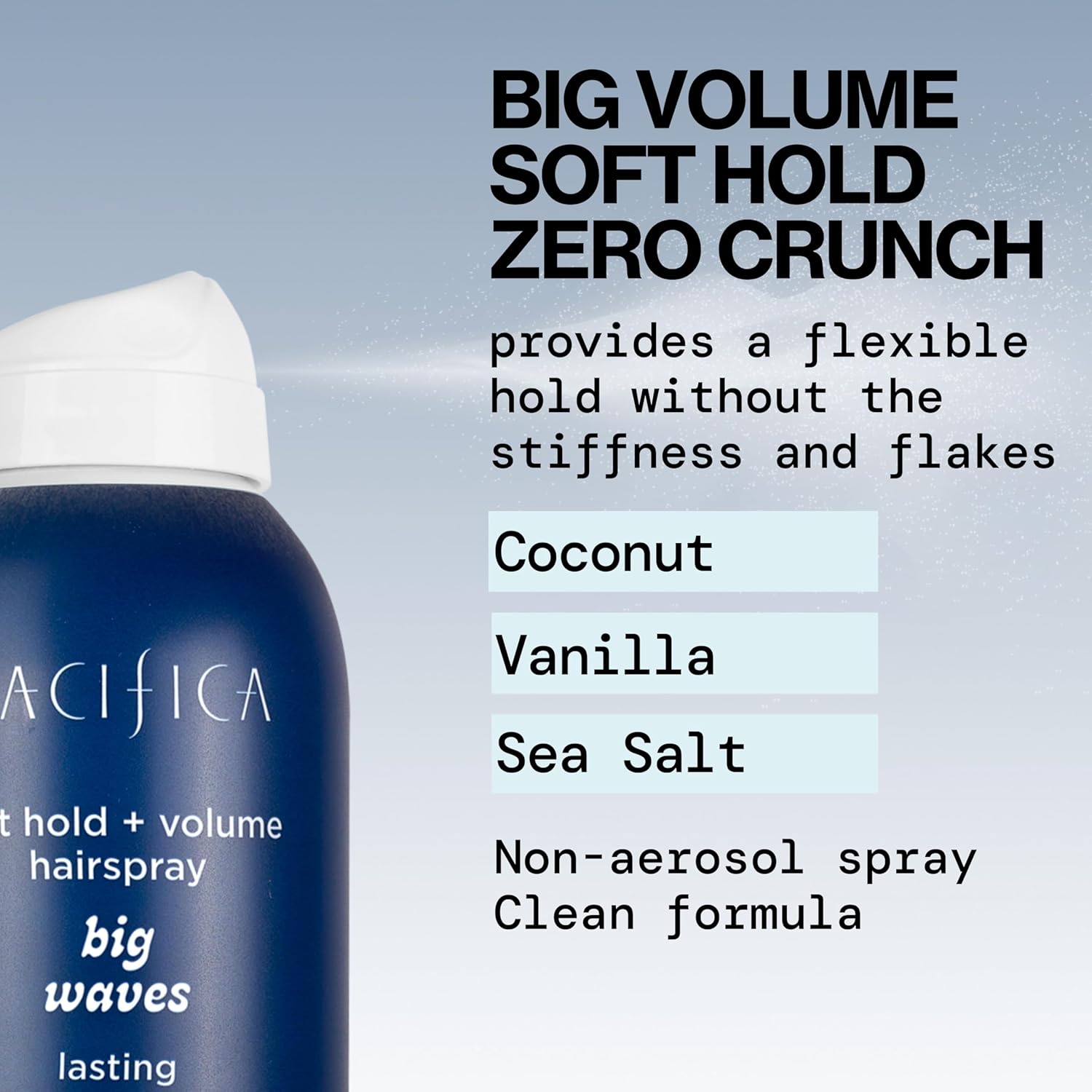 Pacifica Beauty Big Waves Coconut, Vanilla & Sea Salt Hairspray, Controls Frizz & Adds Volume, Designed for Wavy Hair, Vegan & Cruelty-Free, 6 Fl Oz - Image 4