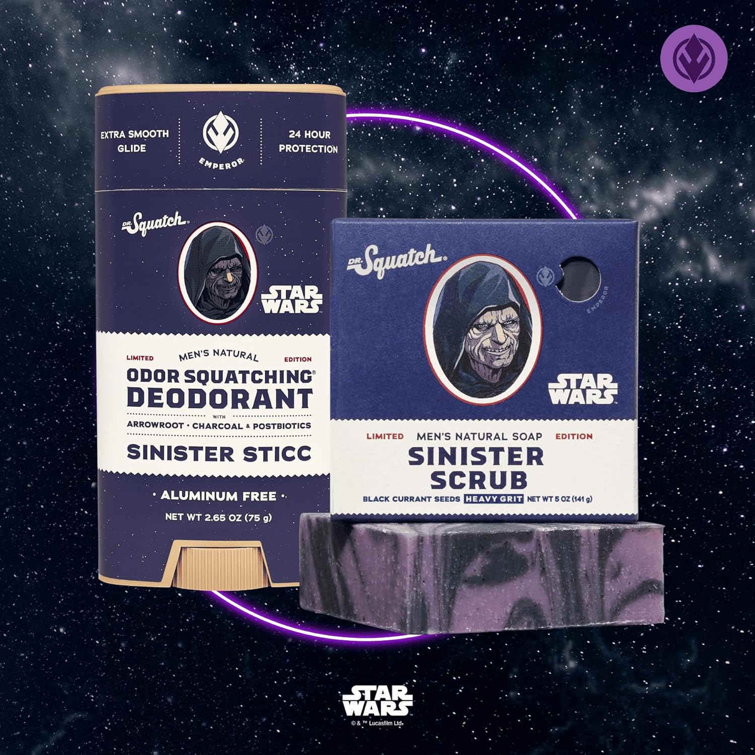 Dr. Squatch Star Wars Bundle - Natural 4 Soap and 2 Deodorant Gift Set - Wisdom Wash, Wisdom Guard, Sinister Scrub, Sinister Sticc - Image 5