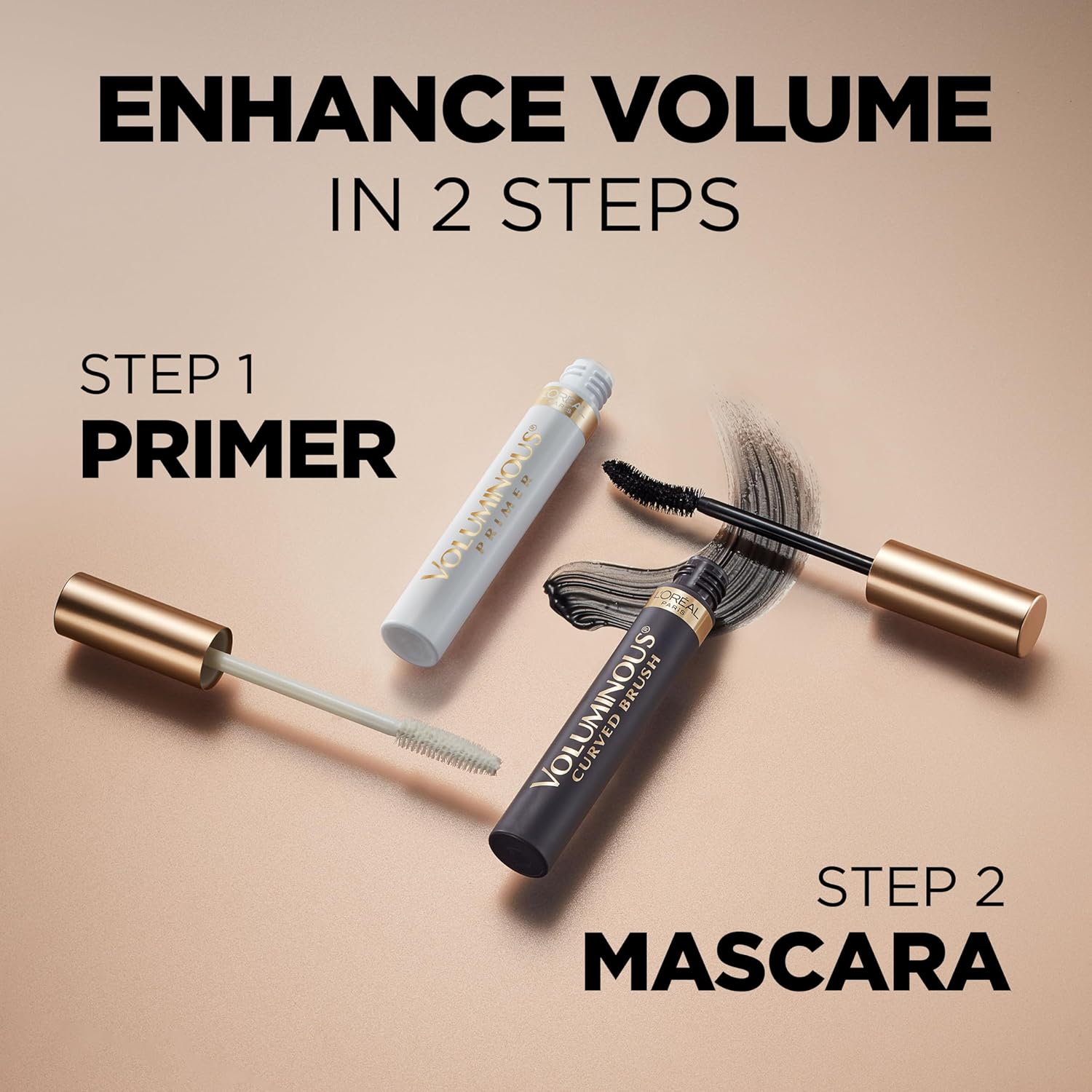 L'Oreal Paris Makeup Voluminous Original Curved Brush Mascara, Black, 0.28 Fl Oz - Image 7