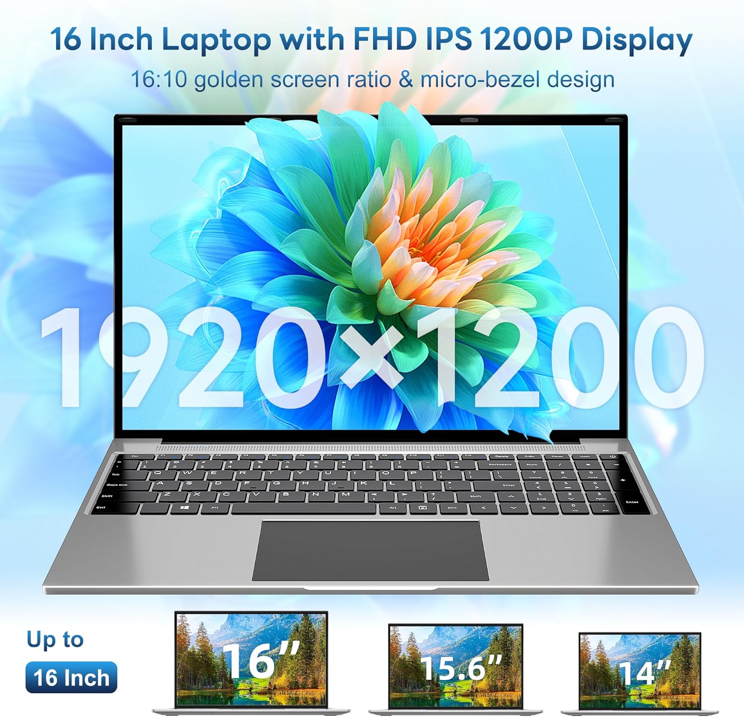jumper Laptop Computer 16 Inch, Office 365, Laptops with 16GB RAM, 1152GB Storage, FHD IPS 1920x1200 Display, 12th N95 CPU(Up to 3.4GHz), 38WH Battery, 2 Speakers, Mini HDMI, 16:10. - Image 5