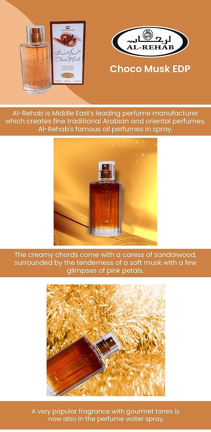 Al-Rehab Choco Musk Eau De Spray Perfume (50 ml/1.65 fl. oz)- 2 pack - Image 4