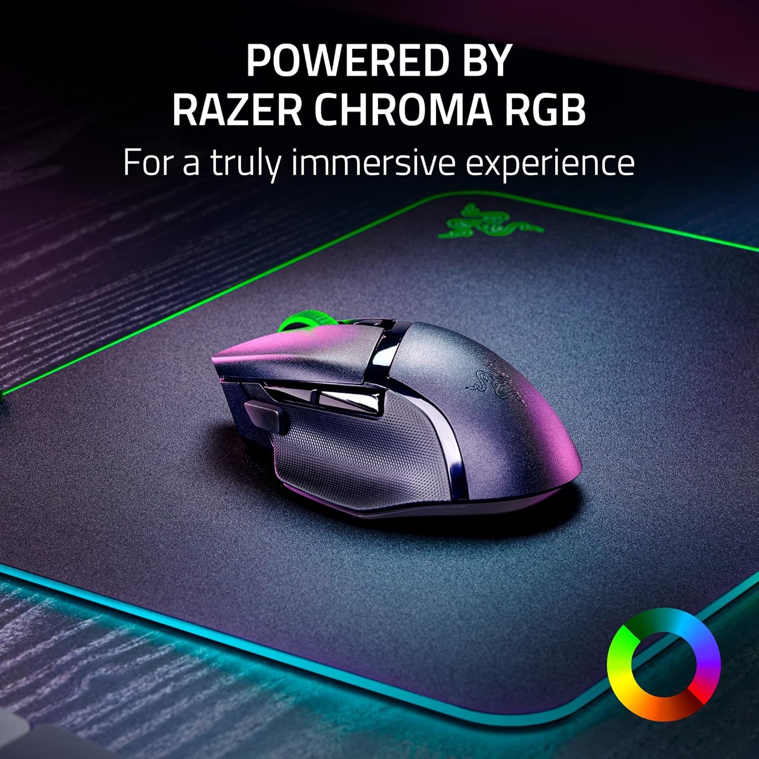 Razer Basilisk V3 X HyperSpeed Wireless Gaming Mouse: Up to 285 Hr Battery - 18K Optical Sensor - Mechanical Switches - Chroma RGB - 9 Programmable Controls - Black - Image 8