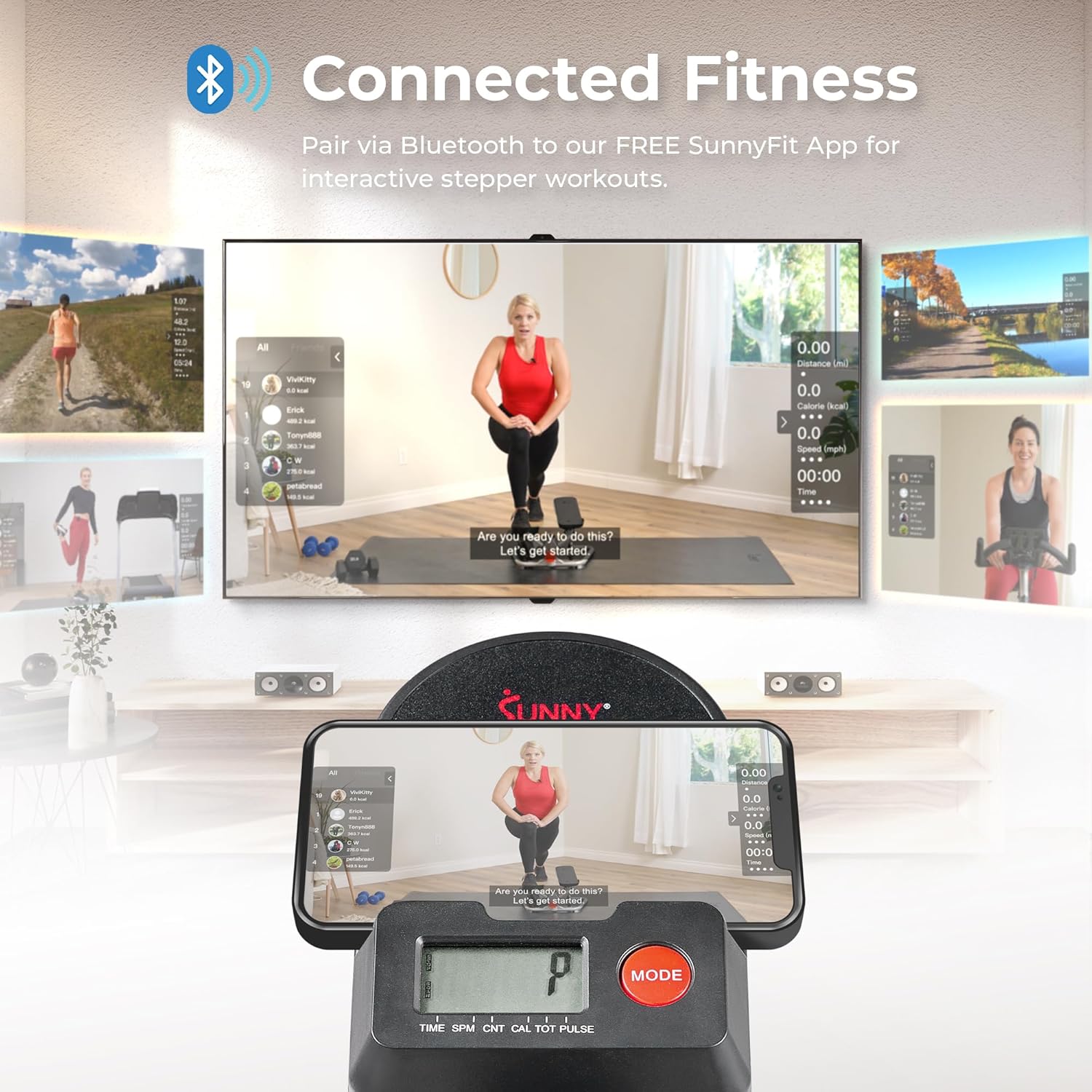 Sunny Health & Fitness Smart Stair Stair Stepper w/Extended Step Range, Home Exercise Climber Machine for Legs, Core and Glute Workouts w/Free SunnyFit App Bluetooth Link, Optional Stepper & Climber - Image 5