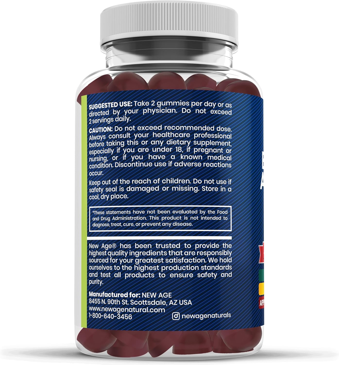 Sea Moss Gummies, Sea Moss, Black Seed, Ashwagandha, Turmeric, Manuka Honey, ACV, Dandelion, Black Pepper, Burdock, Bladderwrack, Vegan - 60 Count - Image 8
