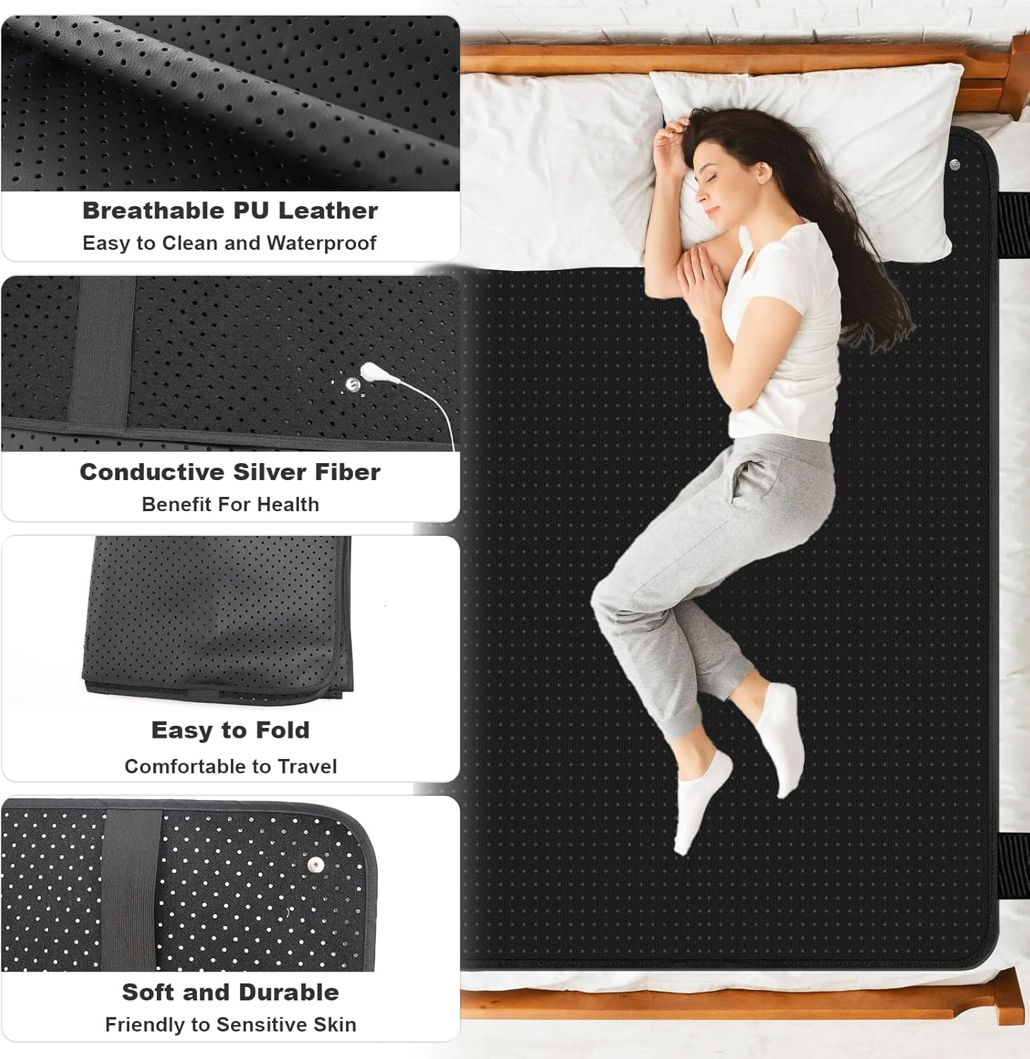 Grounding Mat for Improved Sleep, Reduced Anxiety, Pain, Inflammation, Headache Relief, Balance (27 * 78 in) - Image 3