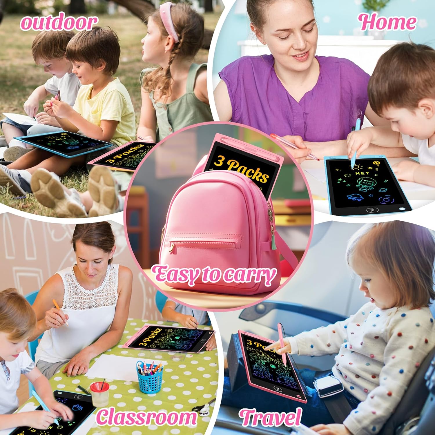 20 Pack LCD Writing Tablet for Kids - Erasable and Reusable Toddler Doodle Board in 8.5 inch, Ideal Drawing Pad for Learning Toy for Ages 3-8, Gift for Girls Boys (20 Pack) - Image 8