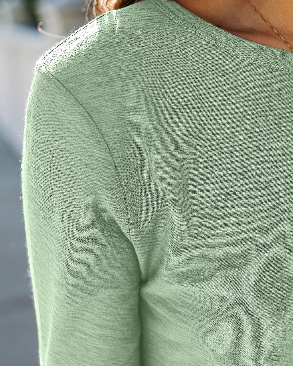 Sherosa Womens T Shirts Long Sleeve Crew Neck Shirts Basic Tee Tops Blouse - Image 6