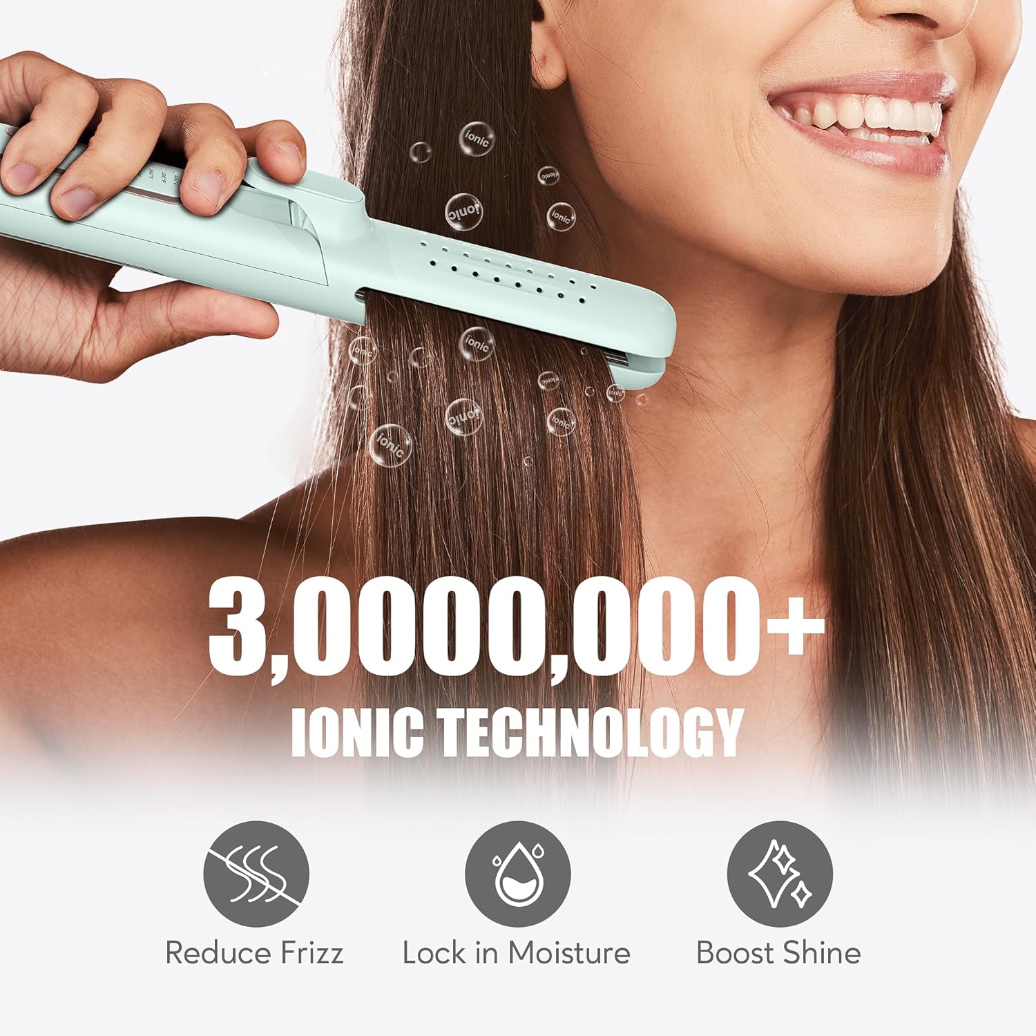 Terviiix Titanium Flat Iron Hair Straightener with 360° Air Technology, Airflow Styler Hair Straightener & Curler 2-in-1, 5 Adjustable Temperatures, Auto Off, Dual Voltage for Travel - Image 6