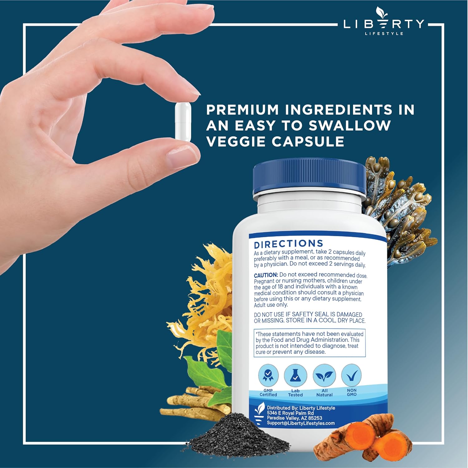 Sea Moss Black Seed Oil Ashwagandha Turmeric Bladderwrack Burdock - with Manuka, Honey Dandelion, ACV Black Pepper Gluten Free - 1-Pack - Image 5