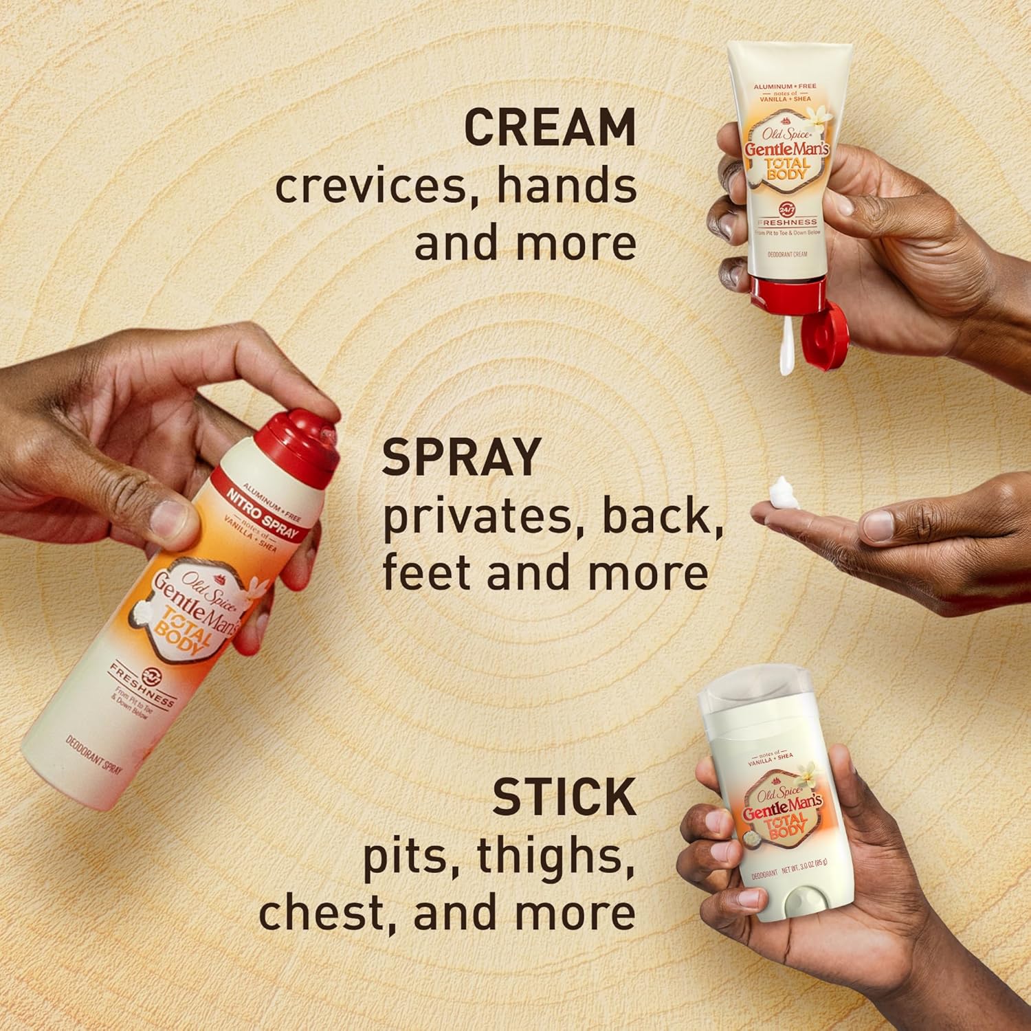Old Spice Whole Body Deodorant for Men, Total Body Deodorant, Vanilla + Shea, Aluminum Free Deodorant Stick for 24/7 Freshness // Dermatologist Tested Whole Body Deodorant, 3.0 oz - Image 9