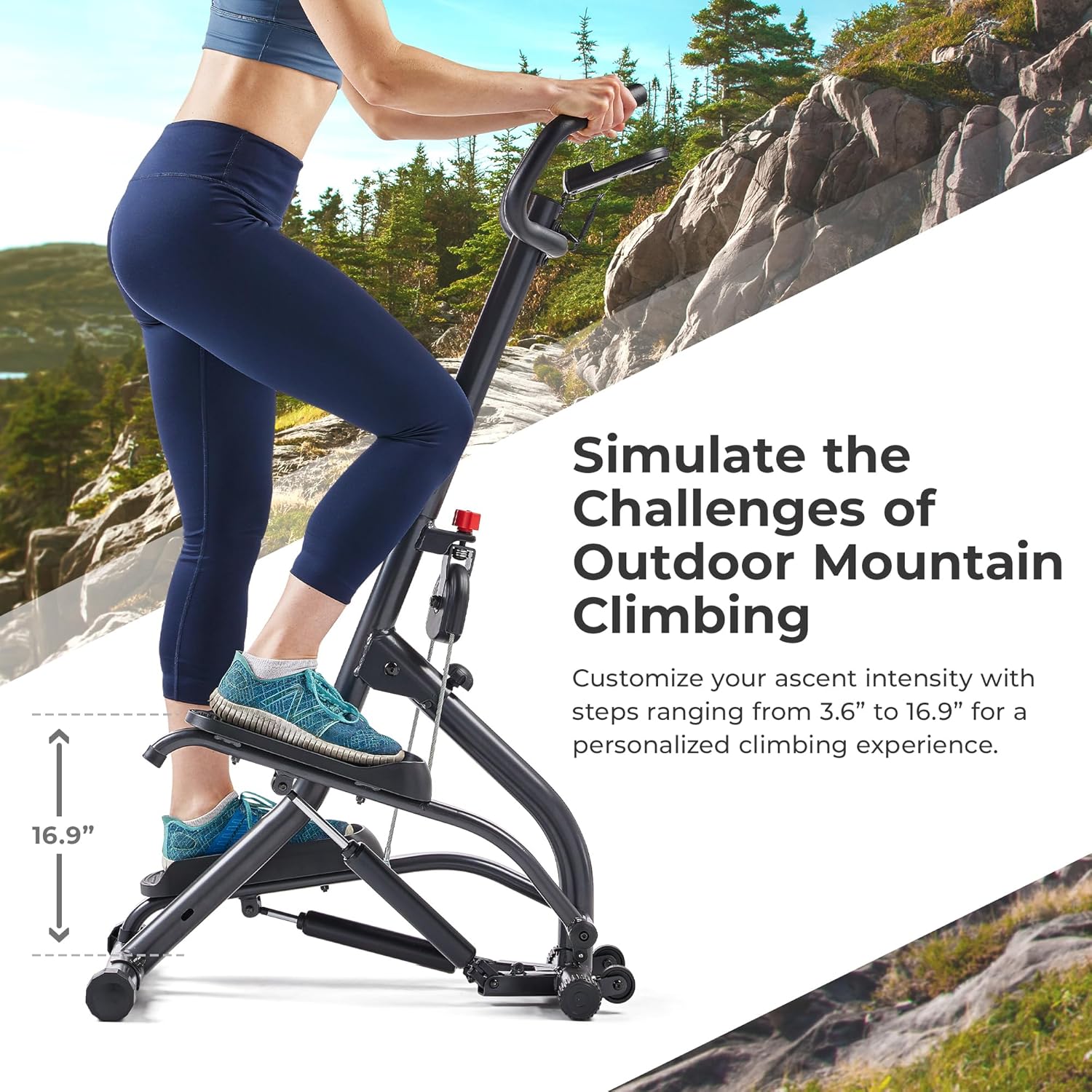 Sunny Health & Fitness Smart Stair Stair Stepper w/Extended Step Range, Home Exercise Climber Machine for Legs, Core and Glute Workouts w/Free SunnyFit App Bluetooth Link, Optional Stepper & Climber - Image 4