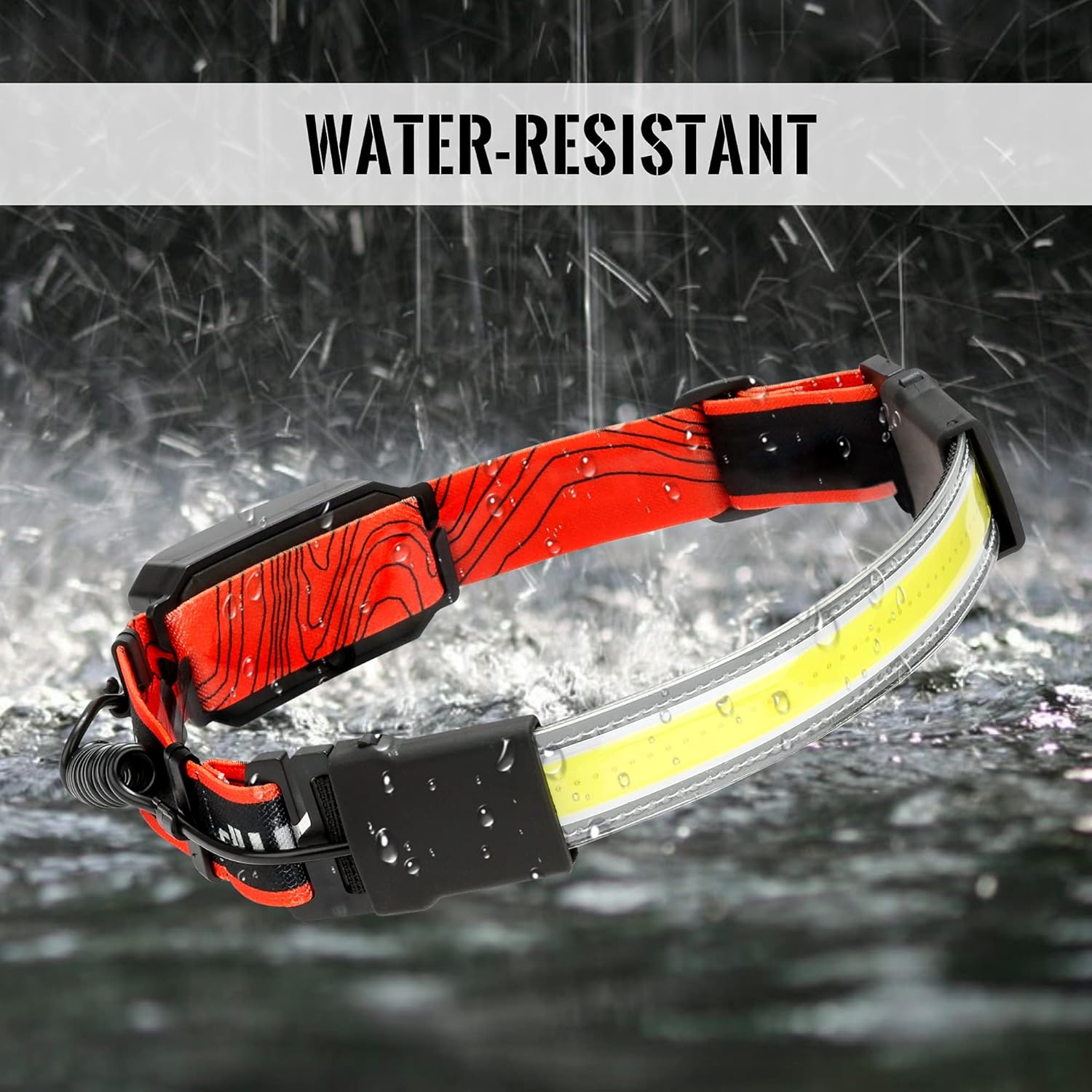Adelante LED Headlamp Flashlight, 1000LM 230°Wide-Beam USB Rechargeable Head Light with Taillight(Individual Control) & 8 Clips Waterproof Headlight Headlamps for Running and Camping(2 Pack) - Image 7
