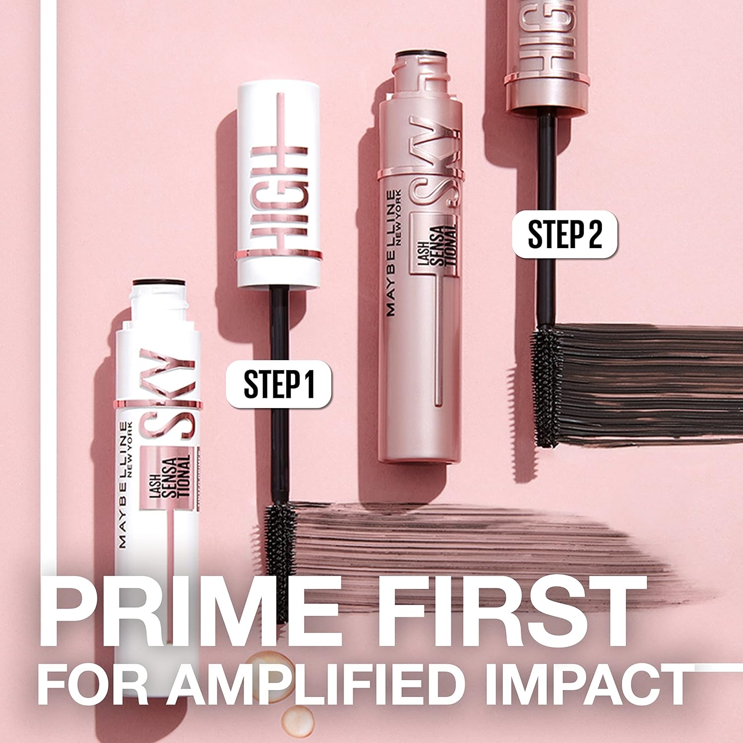Maybelline Lash Sensational Sky High Serum Infused Lash Primer for Mascara, Lengthening, Thickening, Tinted and Washable Formula, Soft Black, 1 Count - Image 5