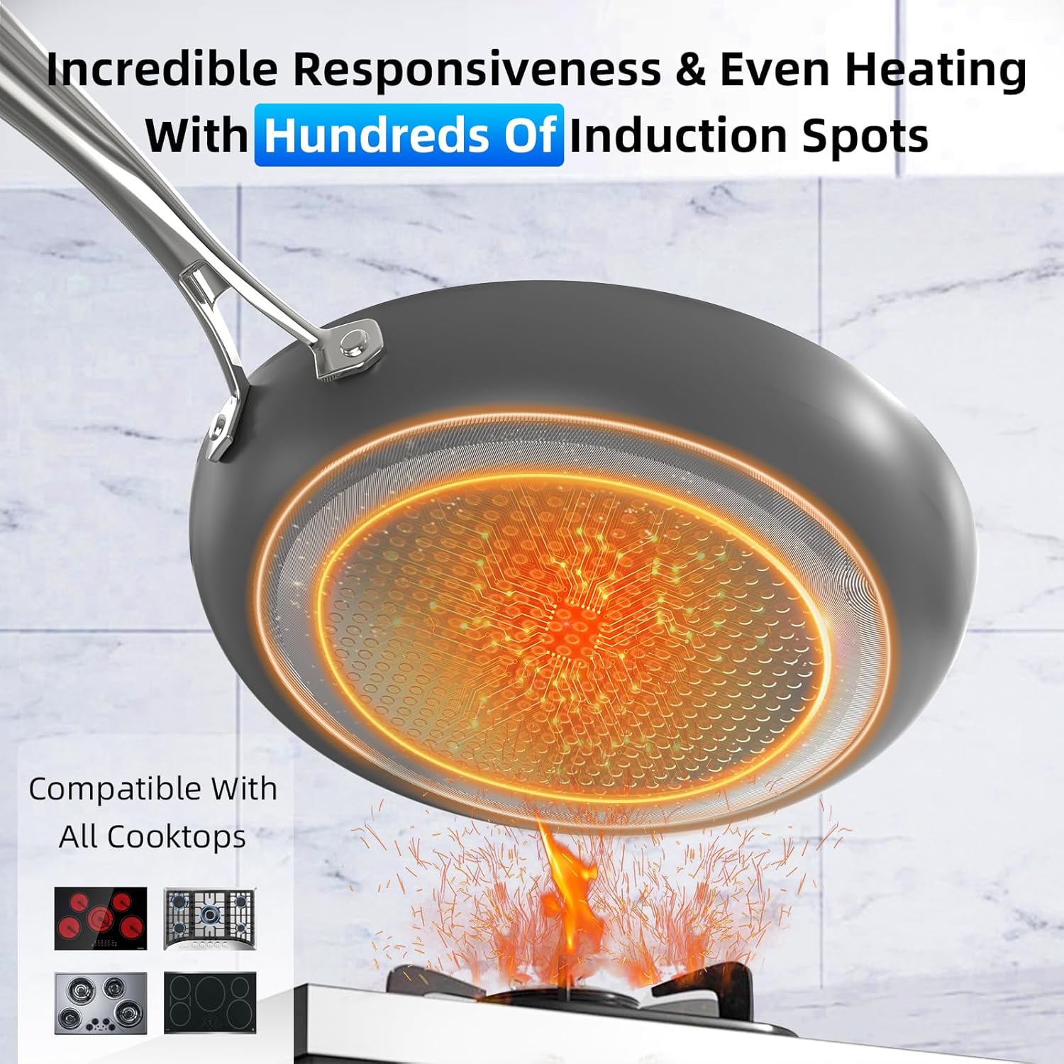 Deluxe DUXANO 14PC Healthy Pots and Pan With 9H Anti-scratch Coating, 2-Layer Non-Stick Ceramic&PFAS Free, Sensitively&Evenly Induction Cooking, Enhanced Flavor with Infrared Cookware, Dishwasher Safe - Image 8