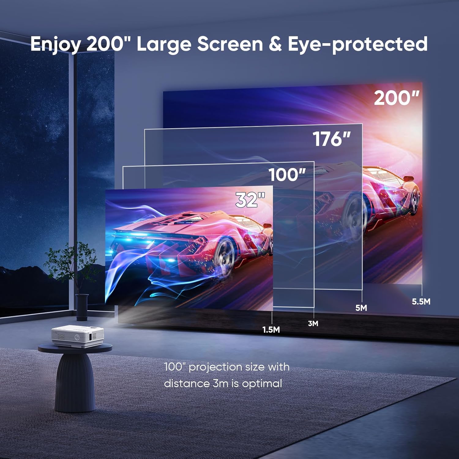 Projector with WiFi and Bluetooth, Upgrade Outdoor Projector, Mini Movie Projector Supports 1080P Synchronize Smartphone Screen by WiFi/USB Cable for Home Entertainment - Image 7