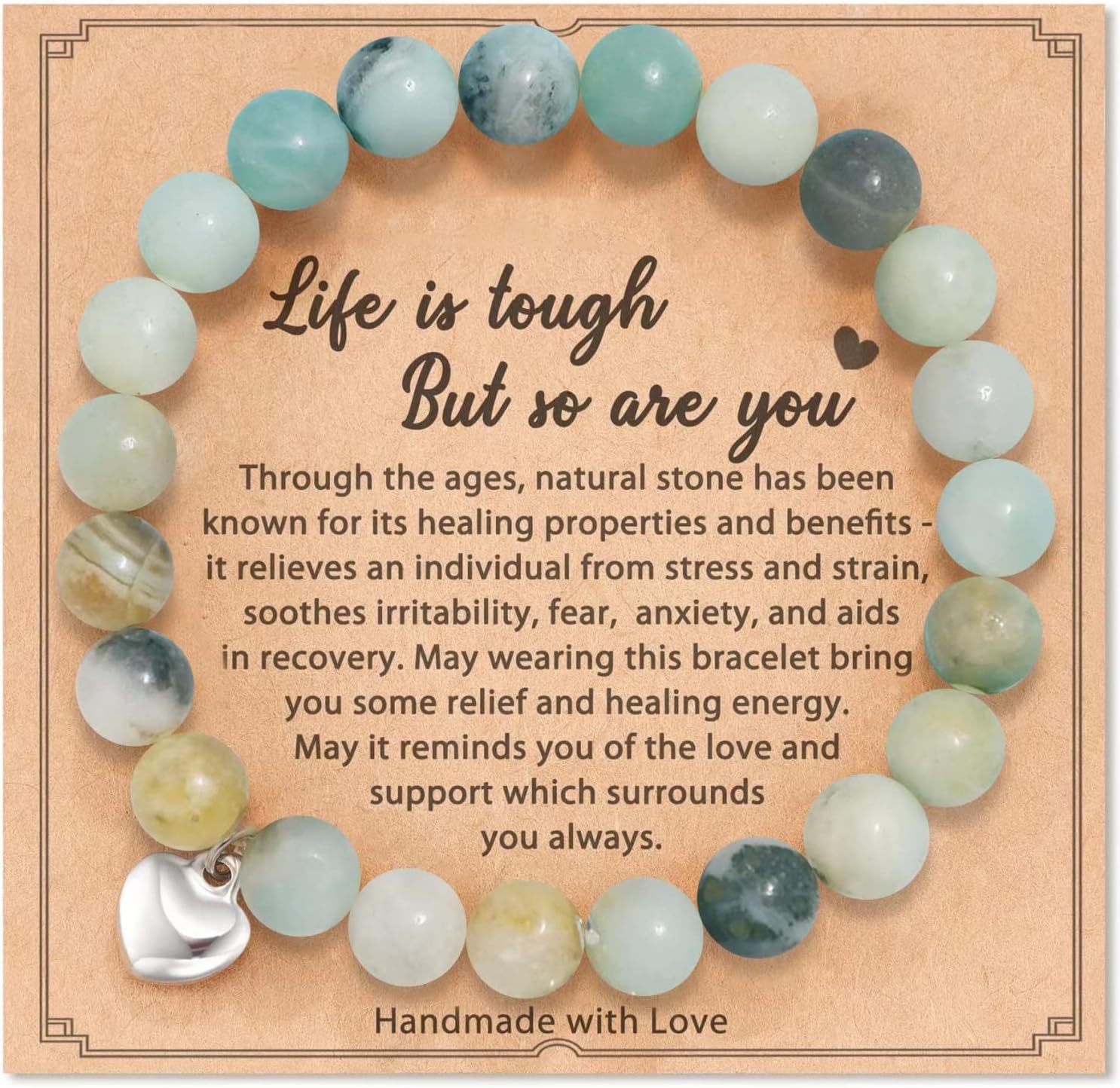 Get Well Soon Gifts for Women,Natural Stone Healing Bracelet, Inspirational Gifts for Women - Image 2