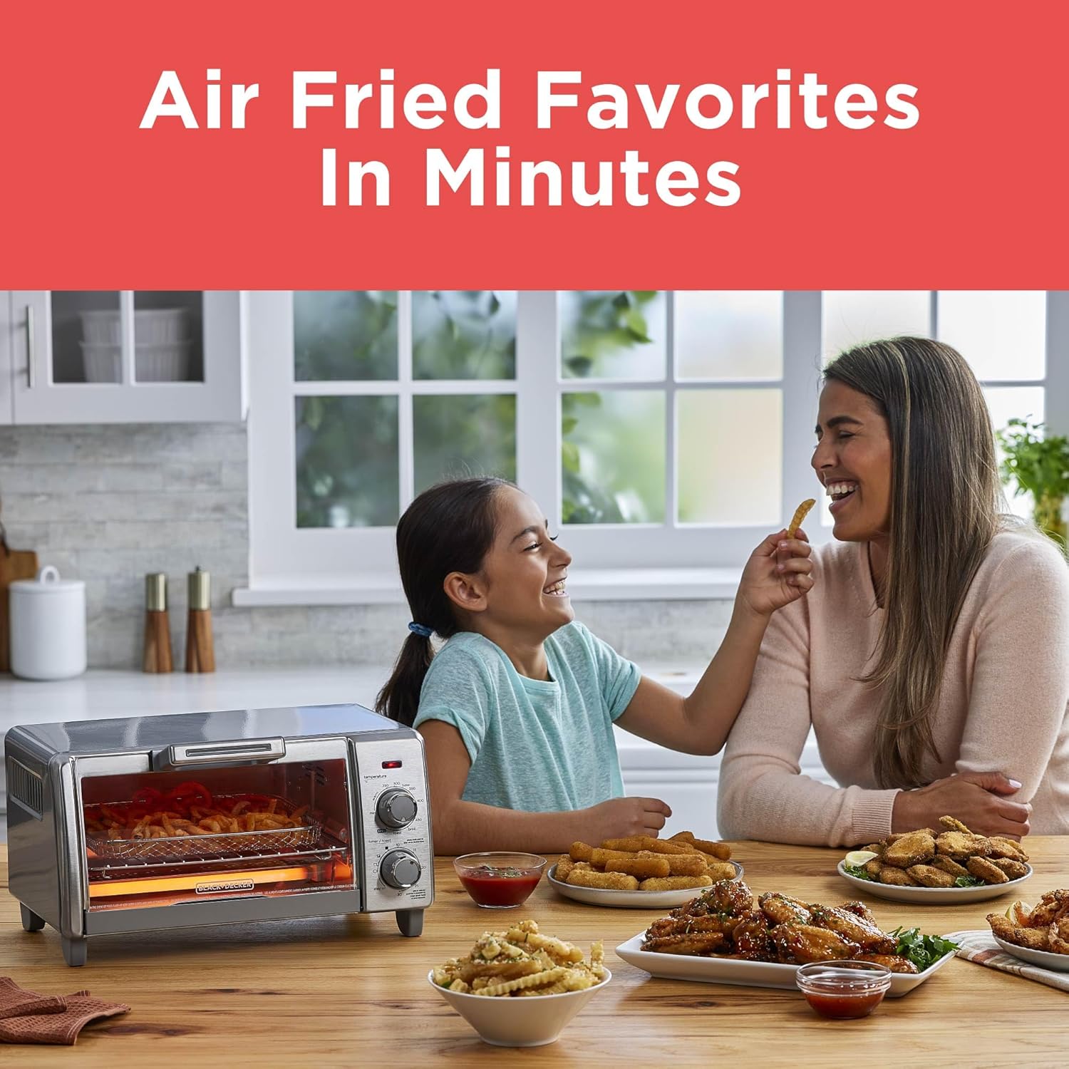 BLACK+DECKER 4-Slice Crisp 'N Bake Air Fry Toaster Oven,TO1787SS-RFP, 4-Slice, 5 Cooking Functions, 30 Minute Timer, Stainless Steel - Image 4