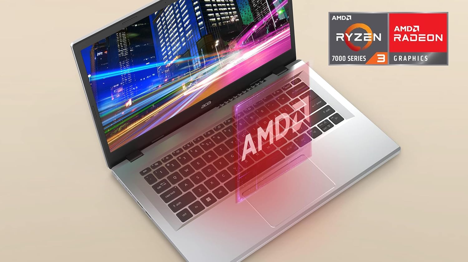 Acer Aspire 3 A315-24P-R7VH Slim Laptop | 15.6" Full HD IPS Display | AMD Ryzen 3 7320U Quad-Core Processor | AMD Radeon Graphics | 8GB LPDDR5 | 128GB NVMe SSD | Wi-Fi 6 | Windows 11 Home in S Mode - Image 3