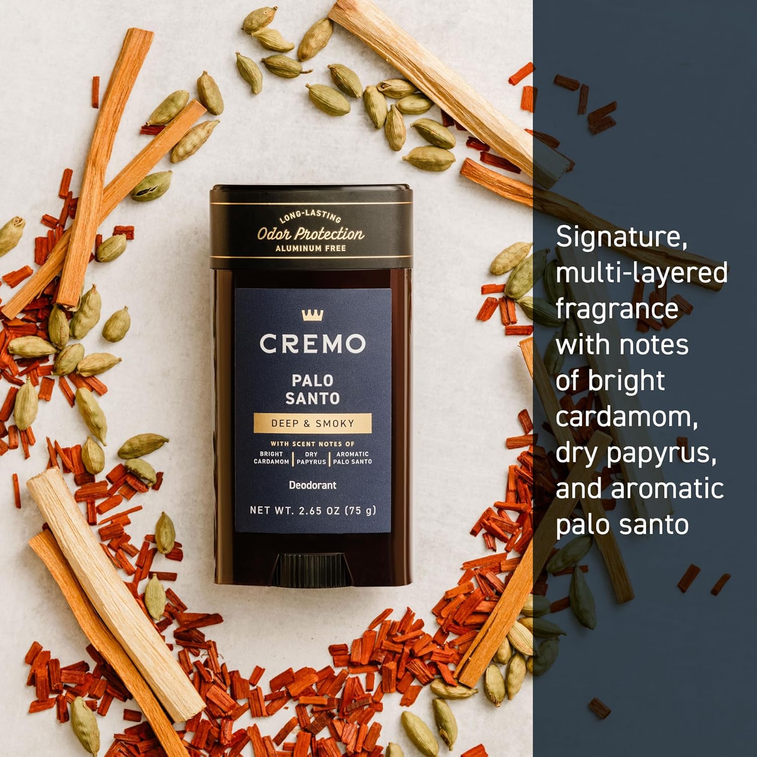 Cremo Palo Santo Aluminum Free Deodorant for Men, 48-hour Long Lasting Odor Protection, 2.65oz - Image 3