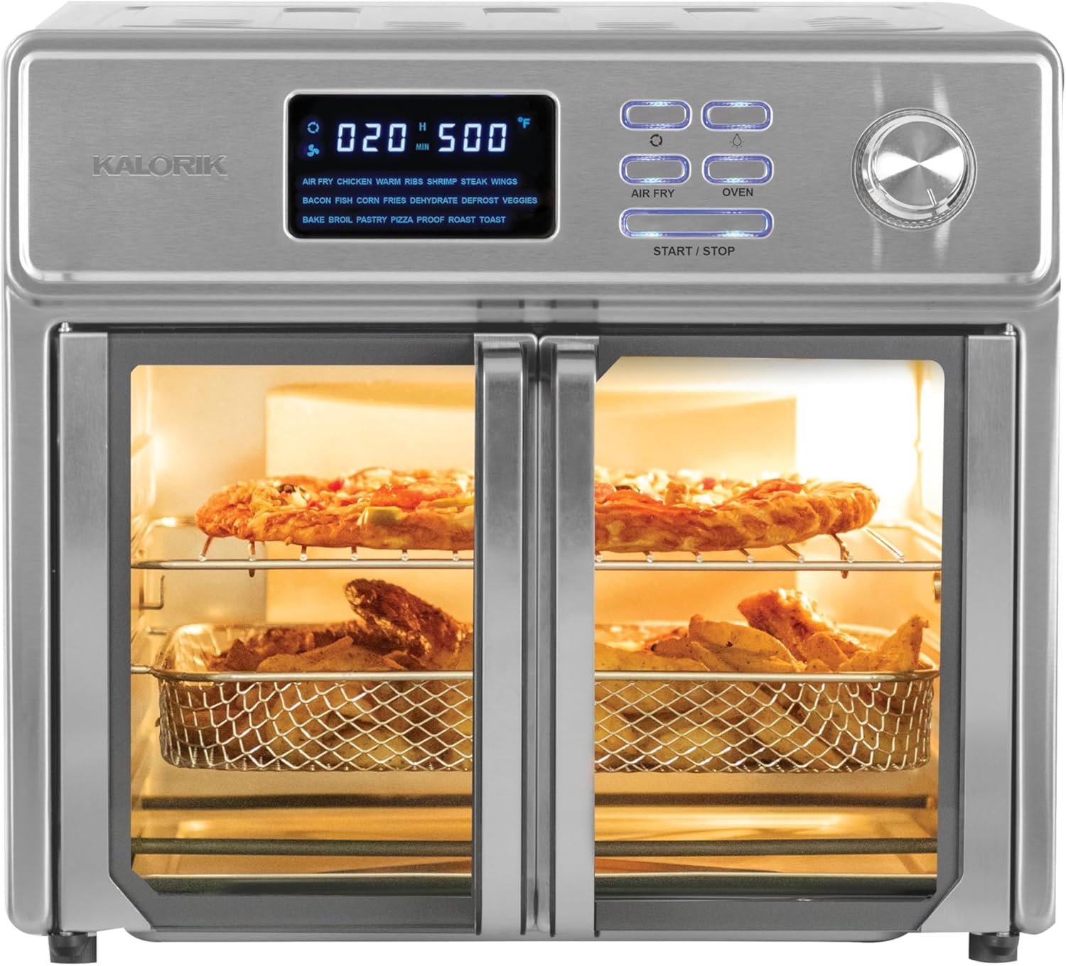 Kalorik MAXX® Digital Air Fryer Oven, 26 Quart, 10-in-1 Countertop Toaster Oven & Air Fryer Combo-21 Presets up to 500 degrees, Includes 9 Accessories & Cookbook - Image 2