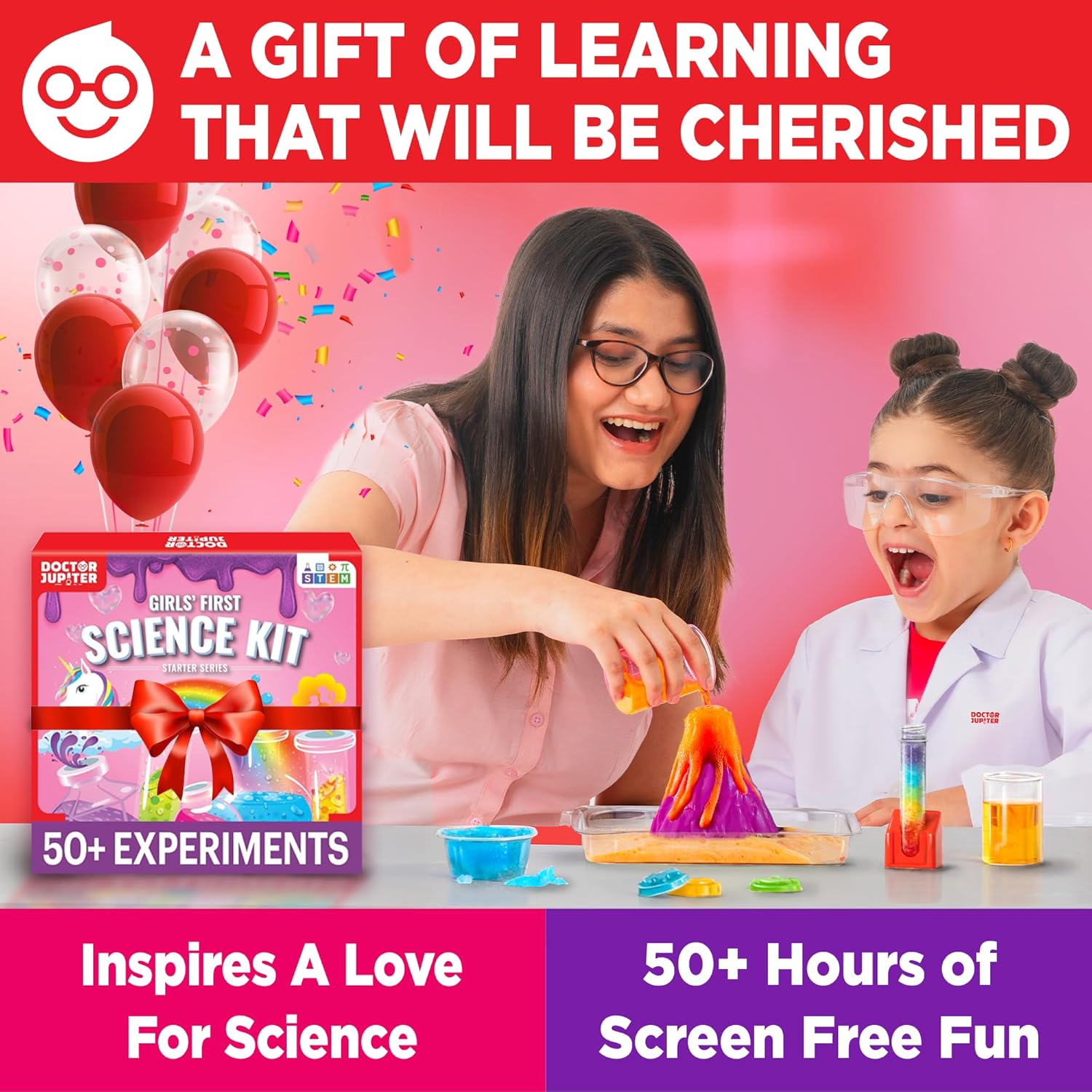 Doctor Jupiter Girls’ First Science Kit for Kids Ages 4-5-6-7-8-9-10-11-12 | Birthday Gift Ideas for 4+ Year Old Girls | STEM Learning & Educational Toys | 50+ Experiments Starter Science Series - Image 8