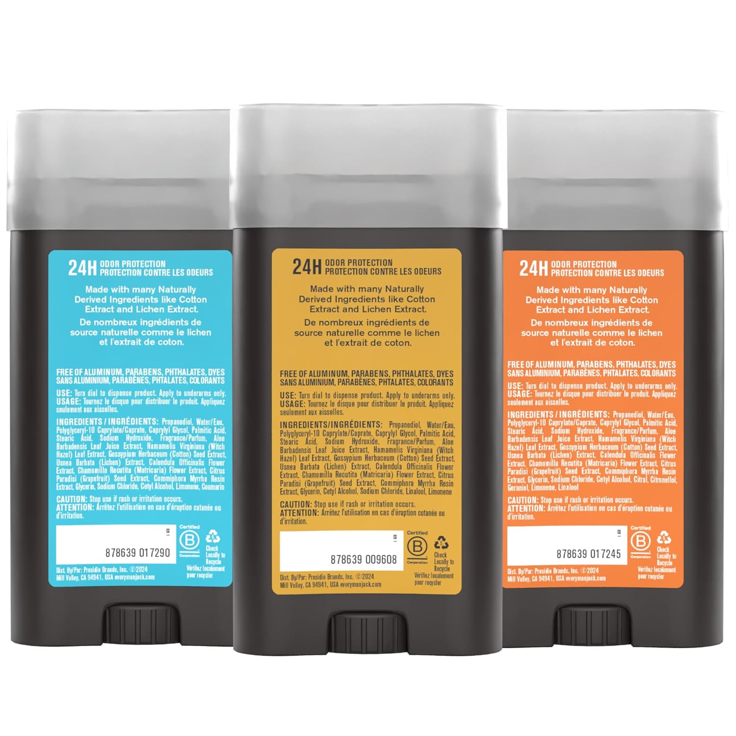 Every Man Jack Men's Deodorant Variety Set - Includes 3 Full-Sized Aluminum Free Natural Deodorant Sticks - Coconut + Driftwood, Citrus + Eucalyptus, Amber+ Sandalwood - 3oz (3 Pack) - Image 9