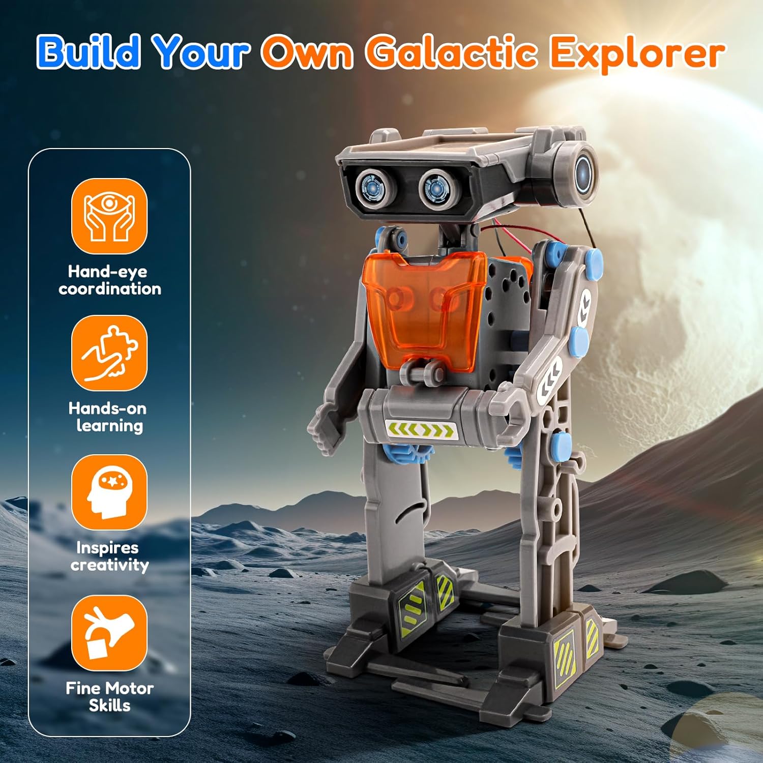 AoHu 15-in-1 STEM Solar Robot Toys, Solar and Battery Powered Dual Drive Motor, DIY Building Science Kits for Kids Age 8-12, Education Birthday Gifts for Boys Girls 8 9 10 11 12 Years Old - Image 5