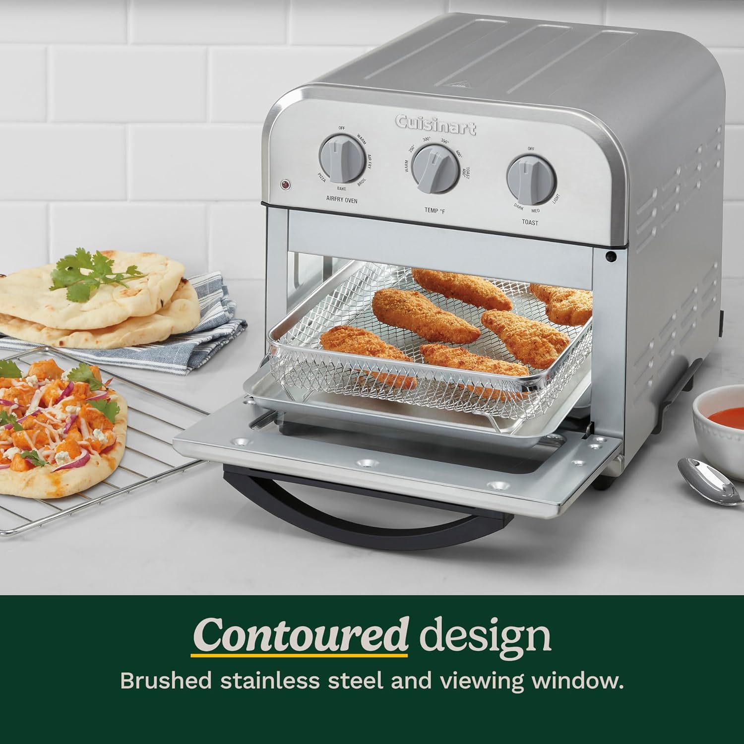 Cuisinart TOA-26 Compact Airfryer Toaster Oven, 1800-Watt Motor with 6-in-1 Functions and Wide Temperature Range, Air Fryer, Stainless Steel - Image 6