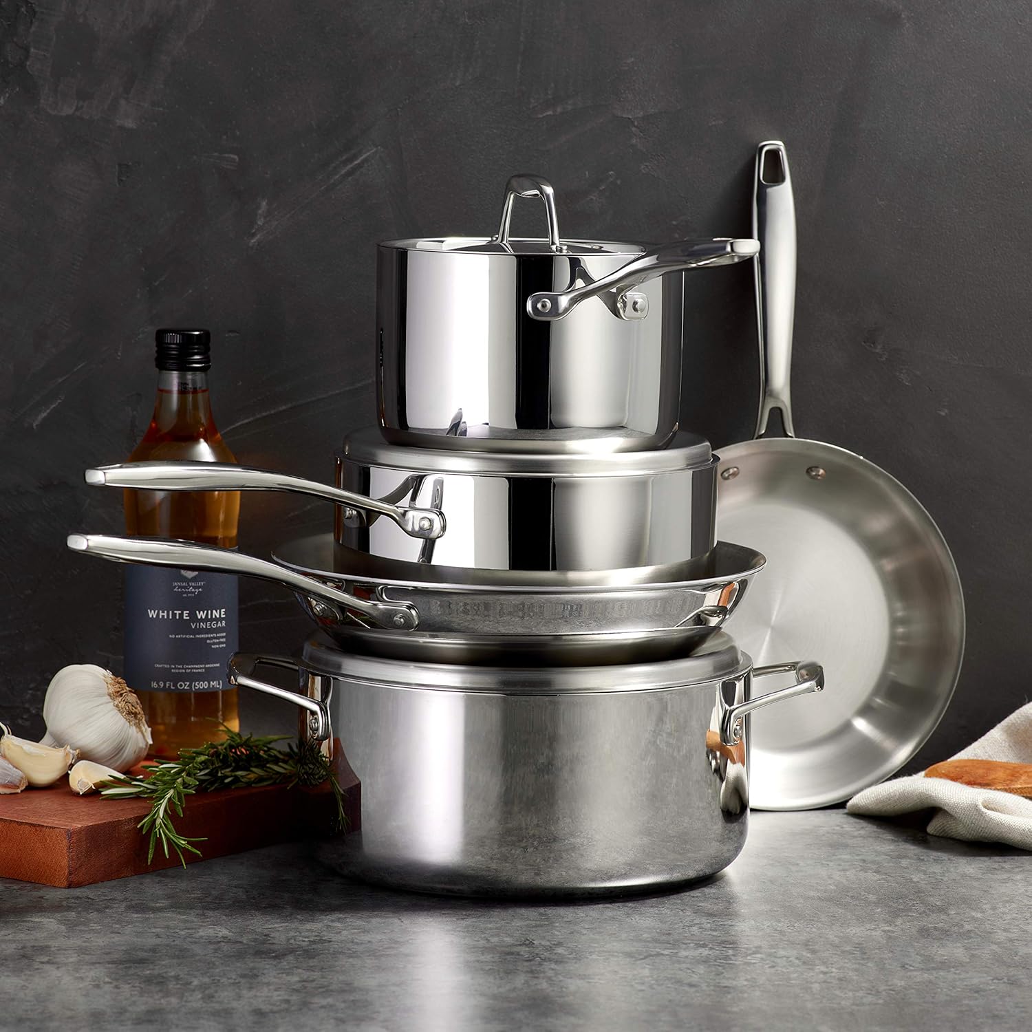 Tramontina Tri-Ply Clad Stainless Steel 8-Piece Cookware Set with Lids, Pots and Pans Kitchen Set, Induction-Ready, Dishwasher-Safe, NSF-Certified, Made in Brazil - Image 3